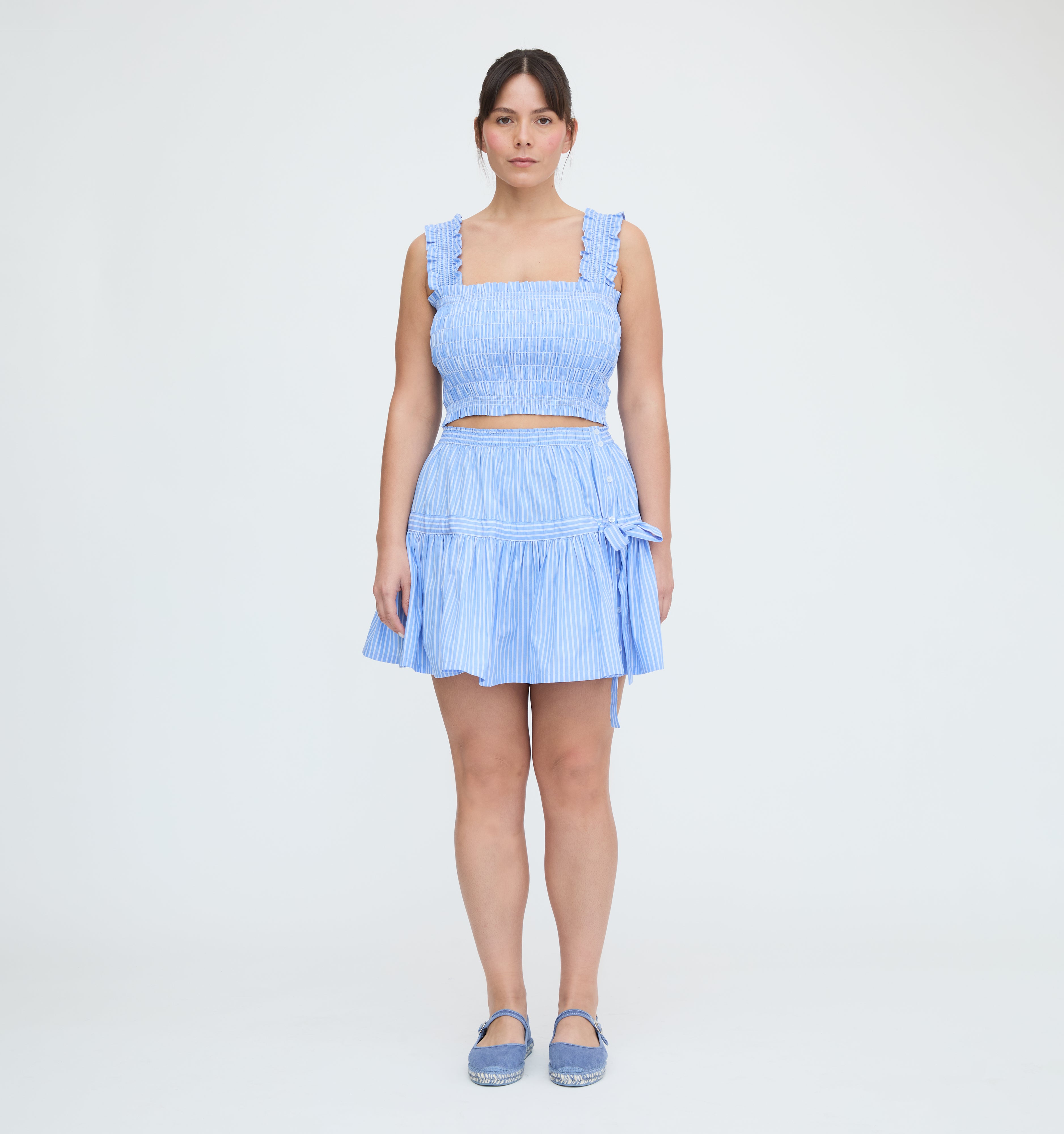 The Chelsea Skirt - Blue Stripe