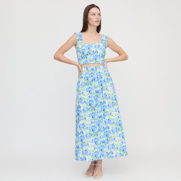 house on the hill 夏服　セット The Hill House x La Coqueta Delphine Nap Skirt - Blue Watercolor