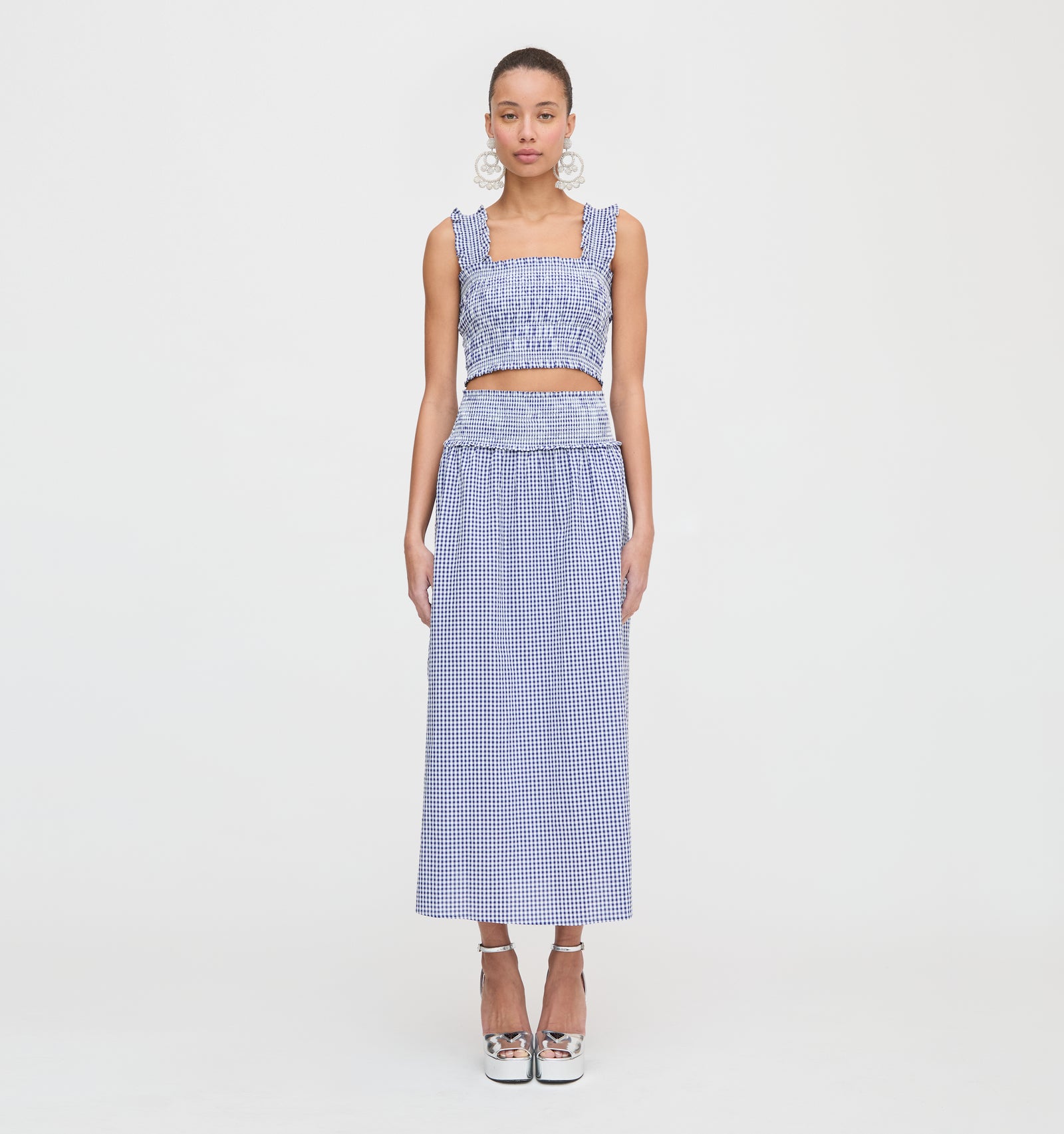 The Azalea Nap Top - Navy Gingham