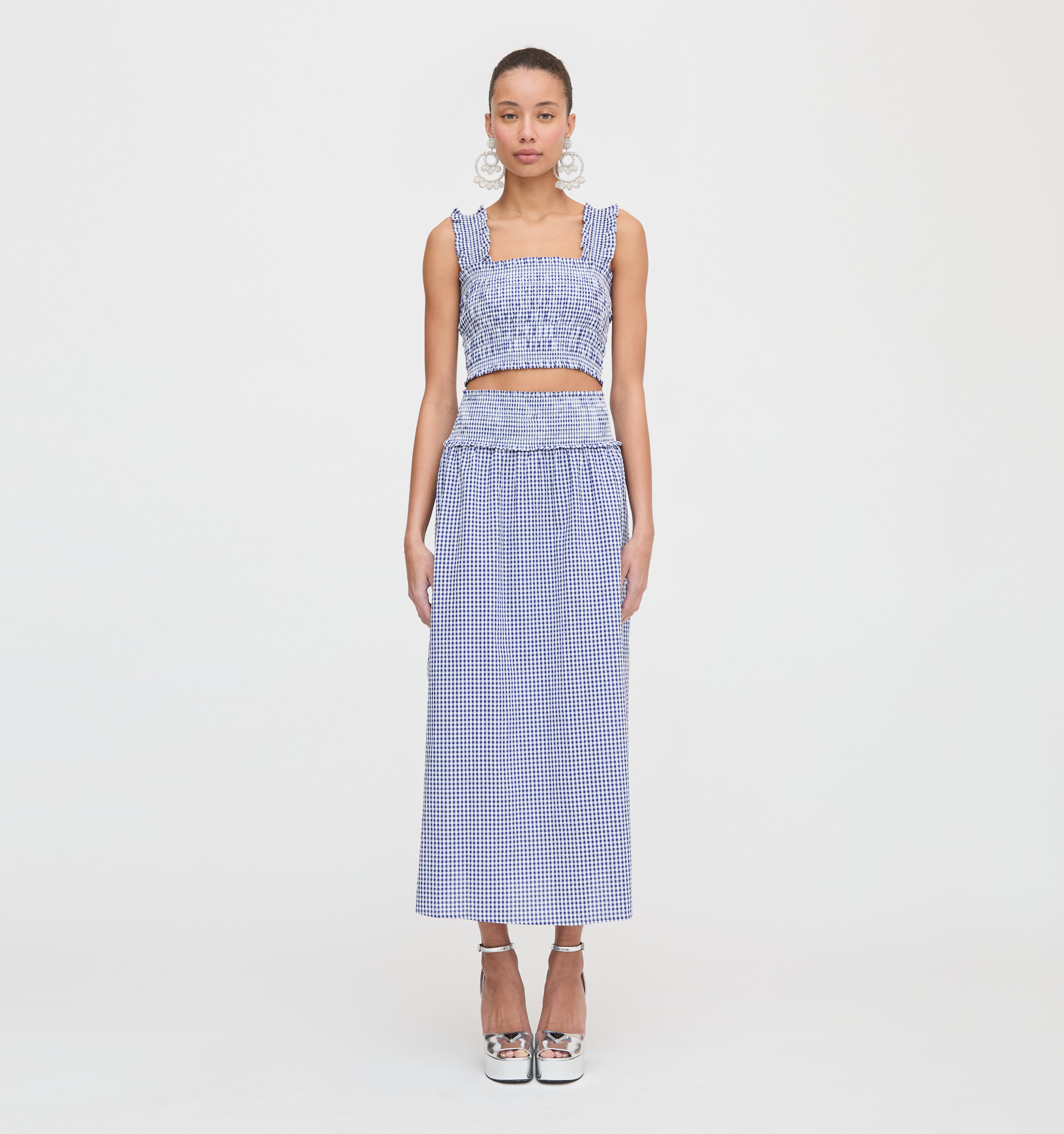 The Delphine Nap Skirt - Navy Gingham