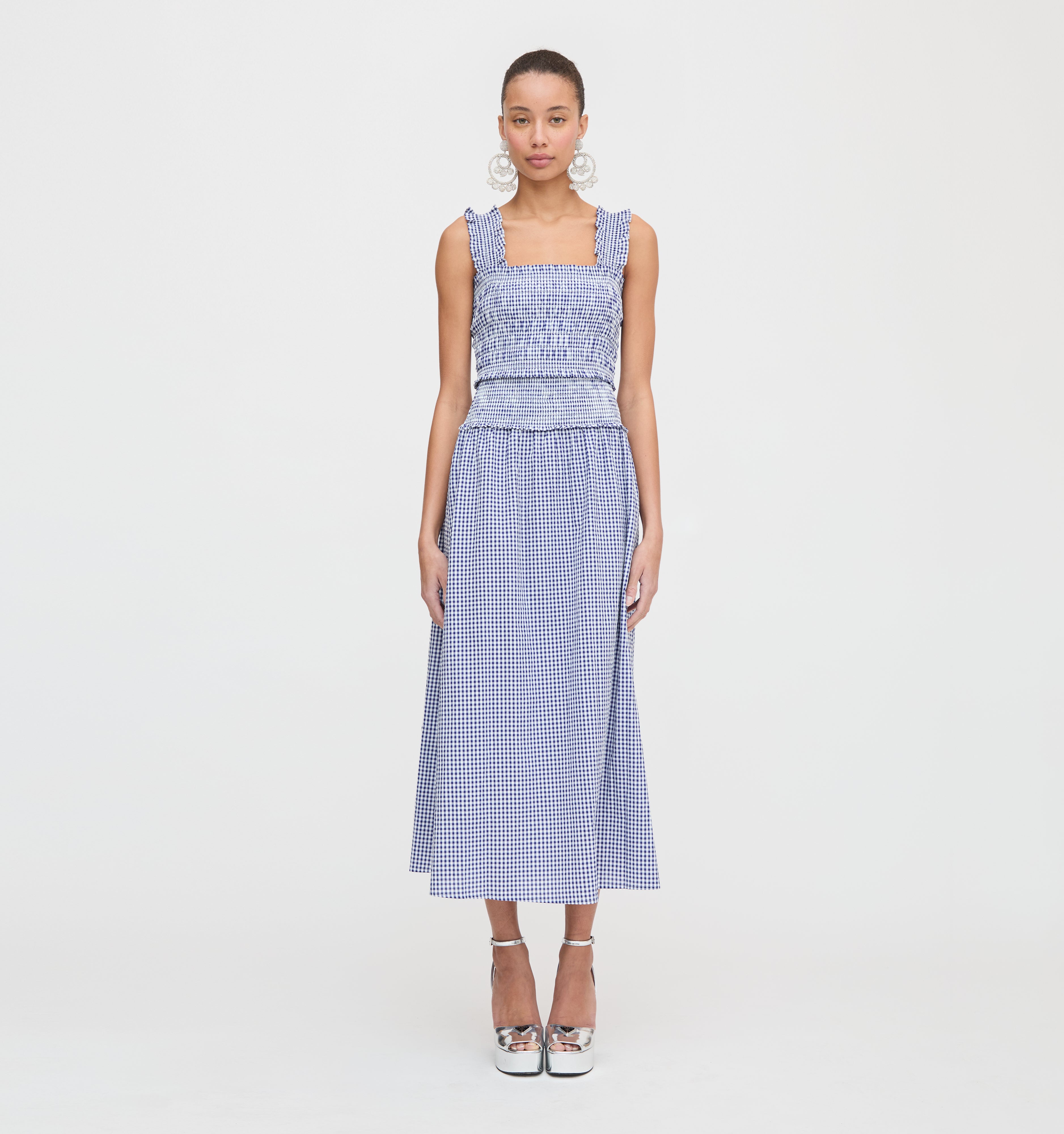 The Delphine Nap Skirt - Navy Gingham