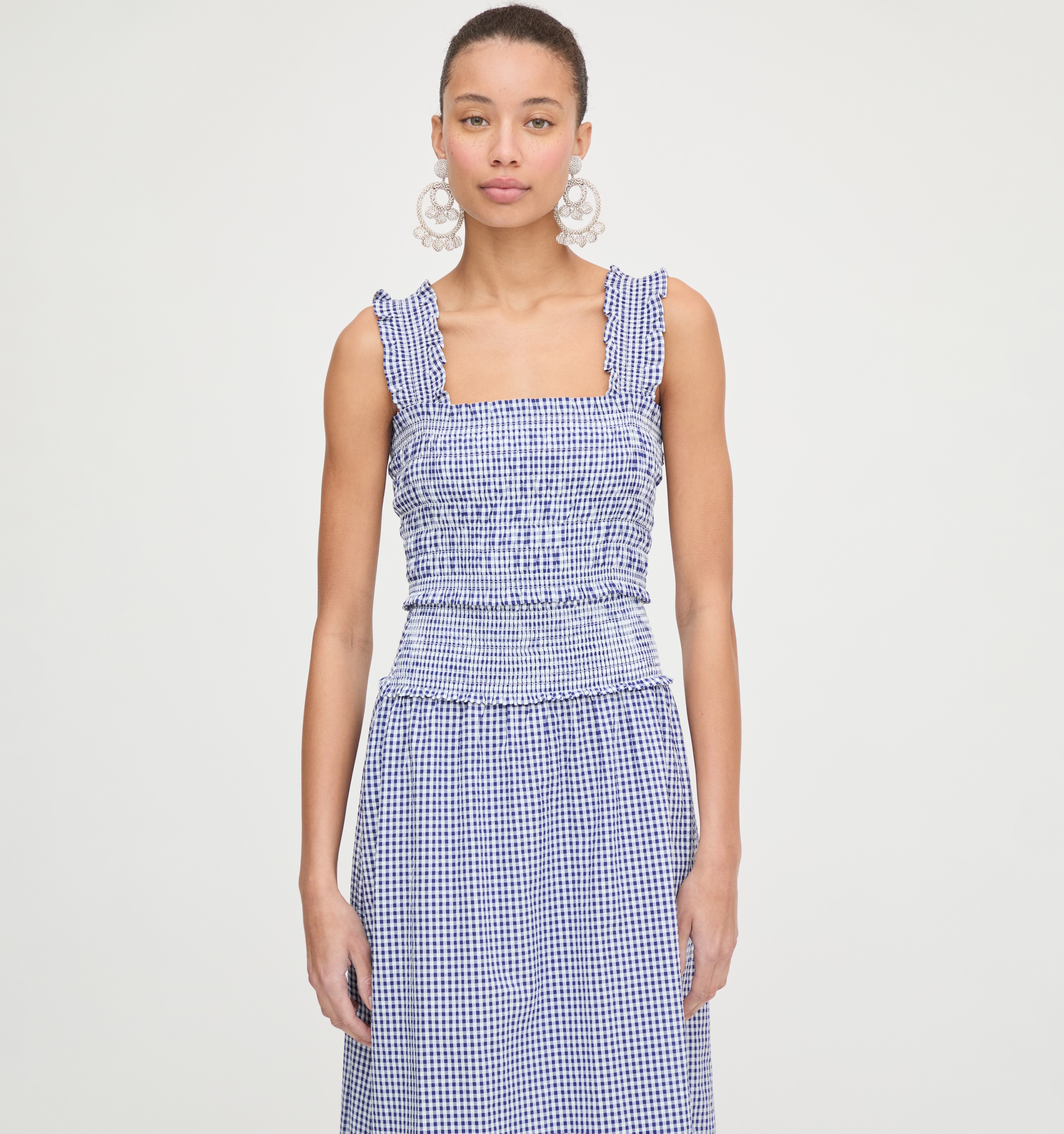The Azalea Nap Top - Navy Gingham