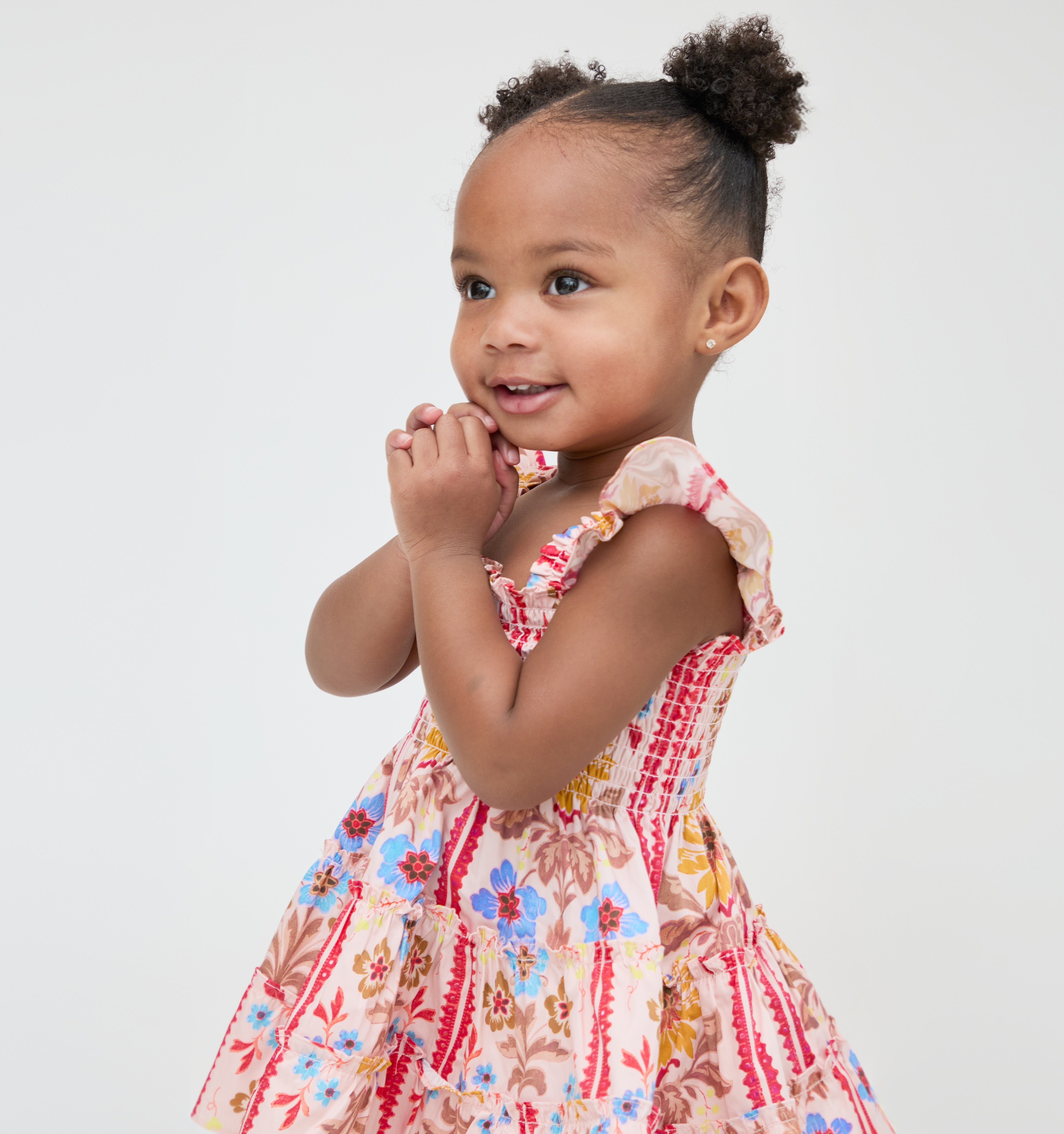 The Baby Ellie Nap Dress - Pink Floral Block Stripe