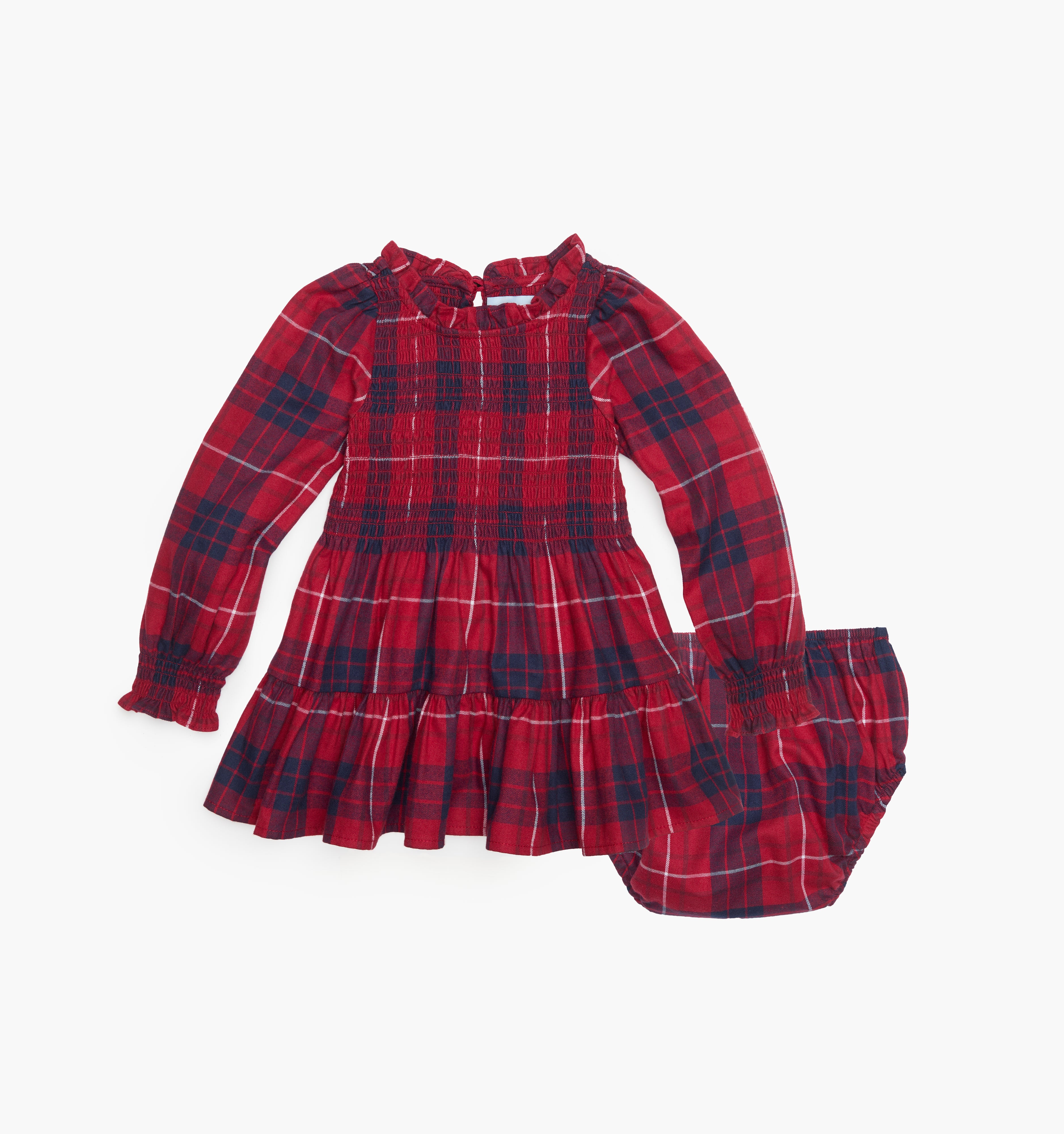 The Baby Viviana Nap Dress - Cherry Tartan