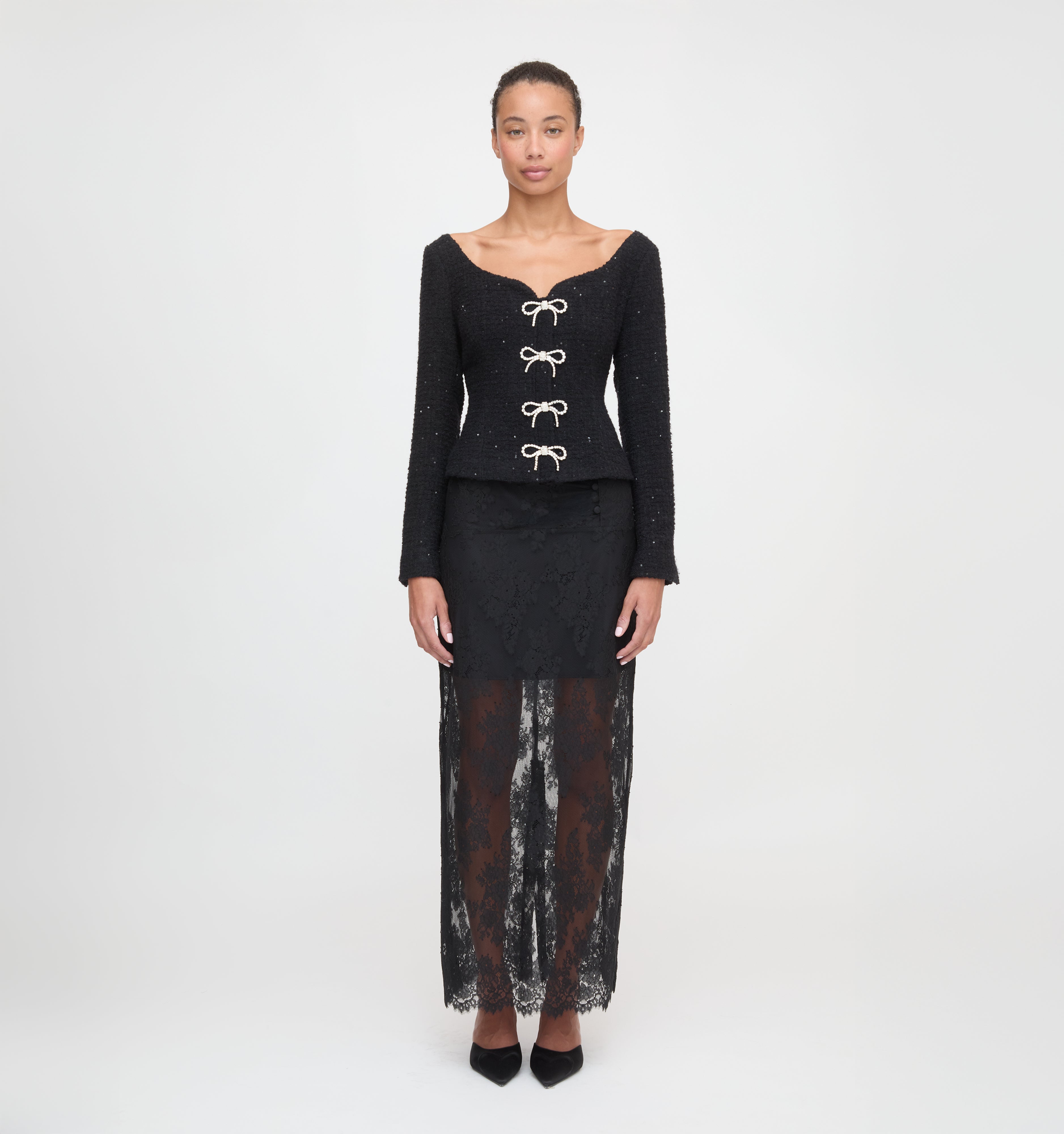 The Lark Skirt - Black Lace – Hill House Home