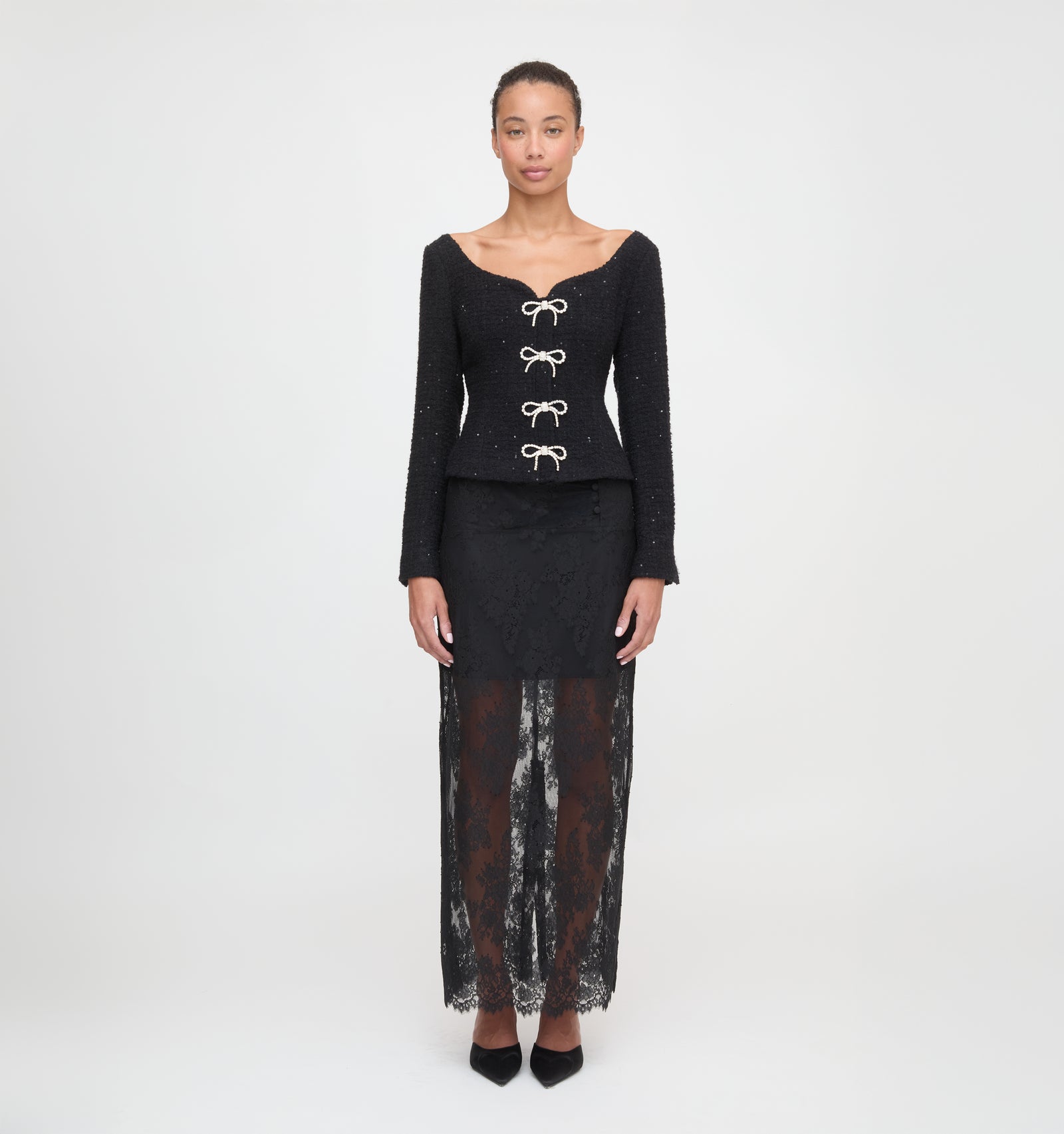 The Lark Skirt in Black Lace color: Black Lace