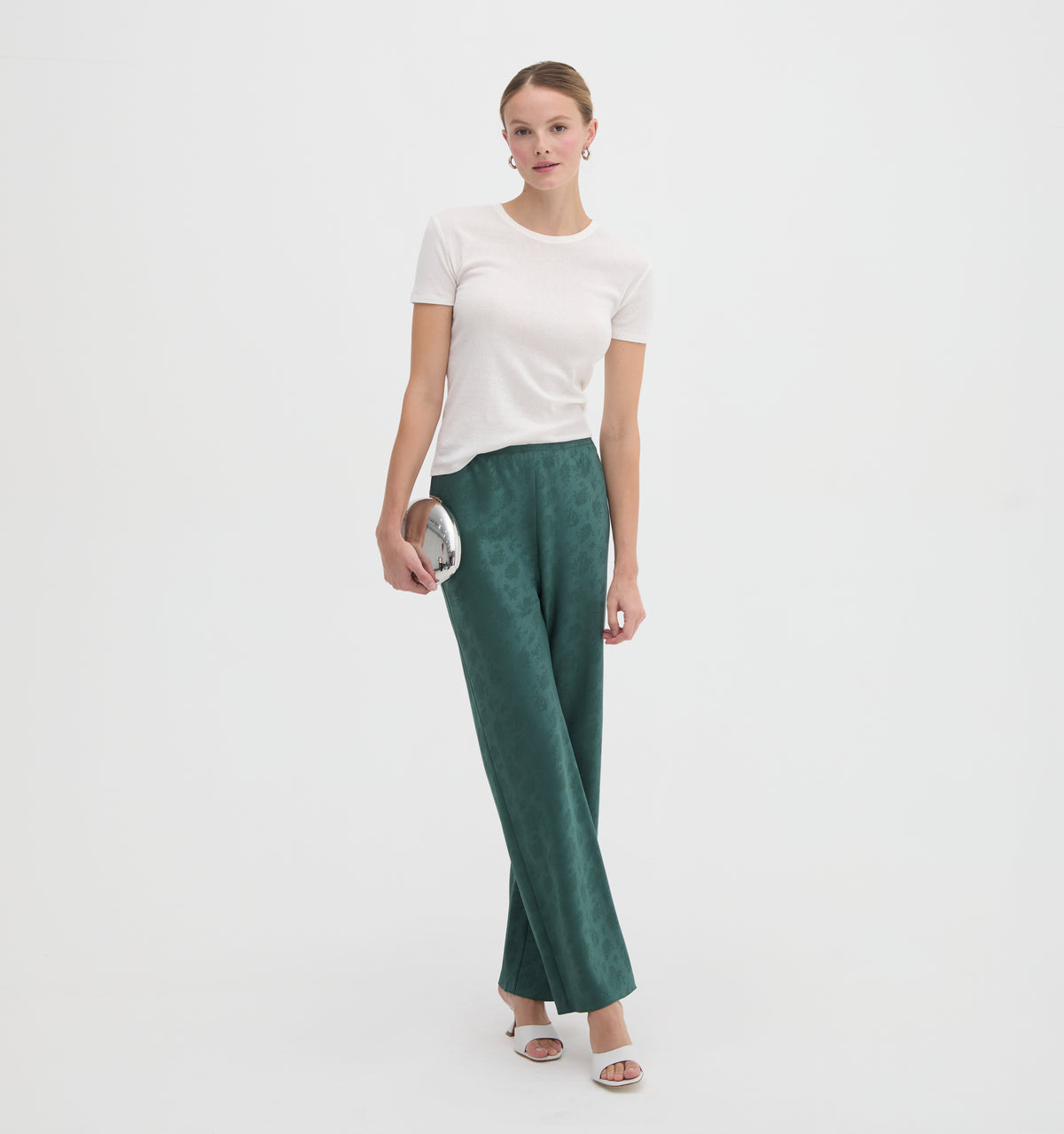 The Beverly Pant - Jadeite Floral Jacquard