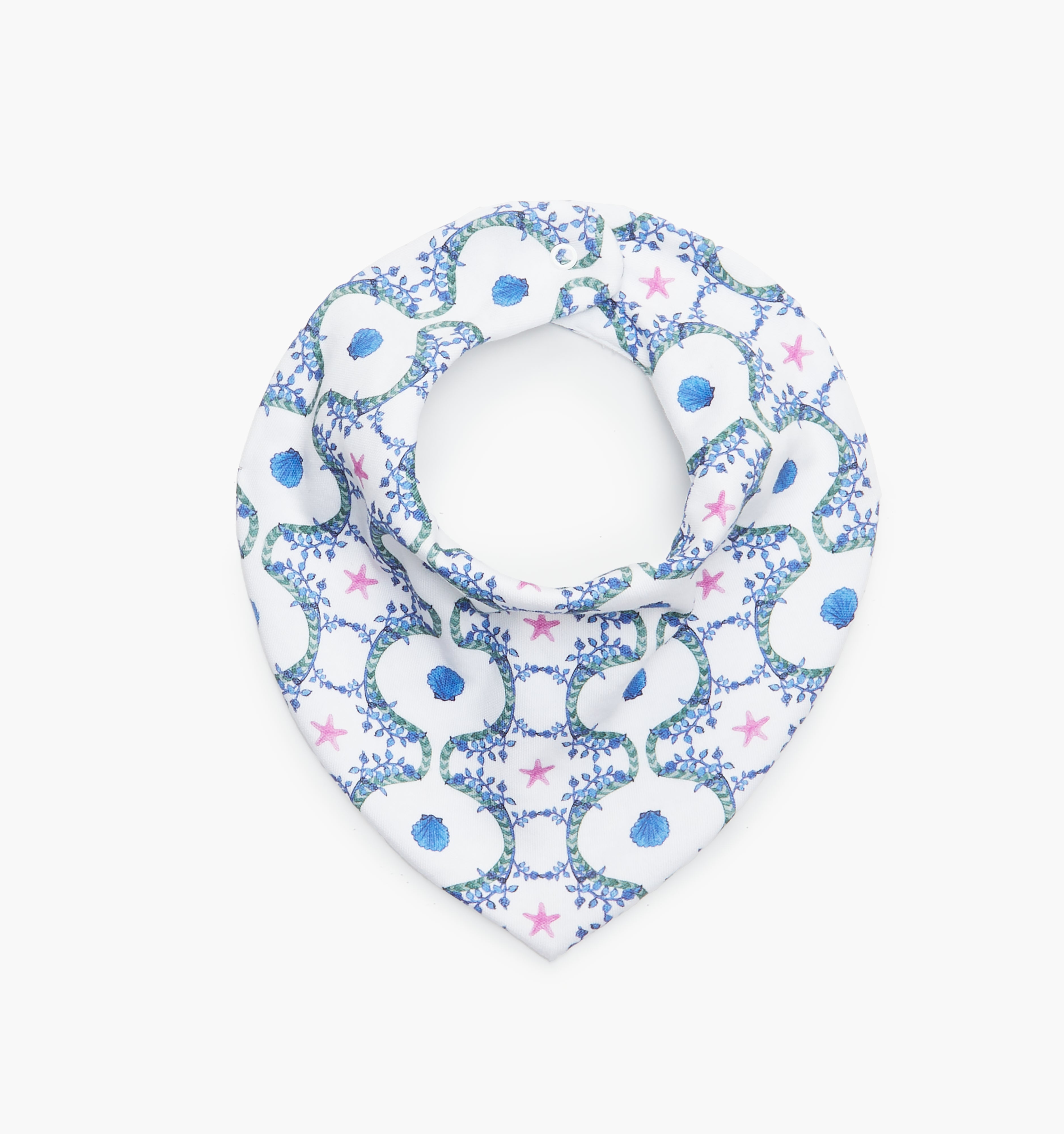 The Bandana Bib - White Cisco Trellis