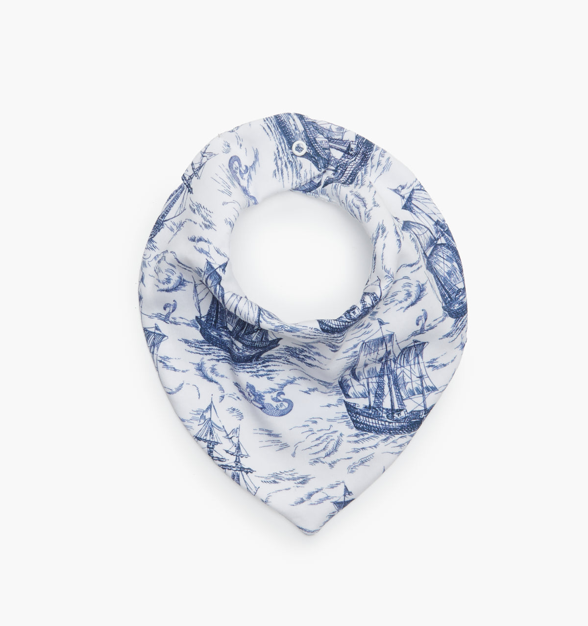 The Bandana Bib - Navy Mariner's Toile