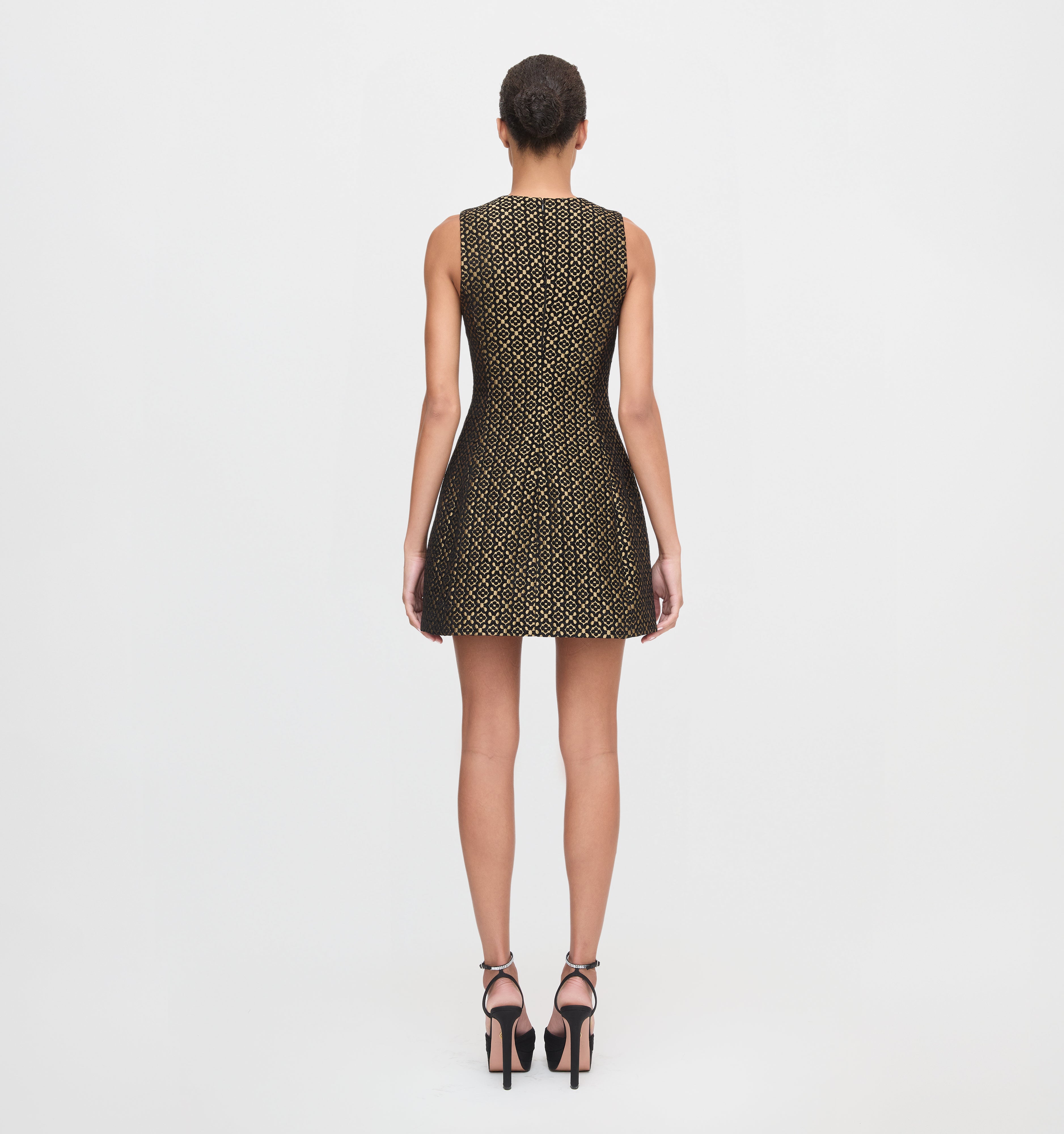 The Blythe Bow Dress - Metallic Brocade