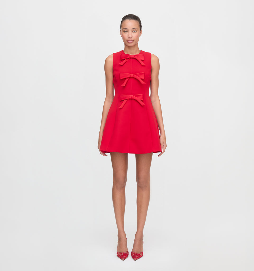 The Blythe Bow Dress - Red with Red Bows – Hill House Home