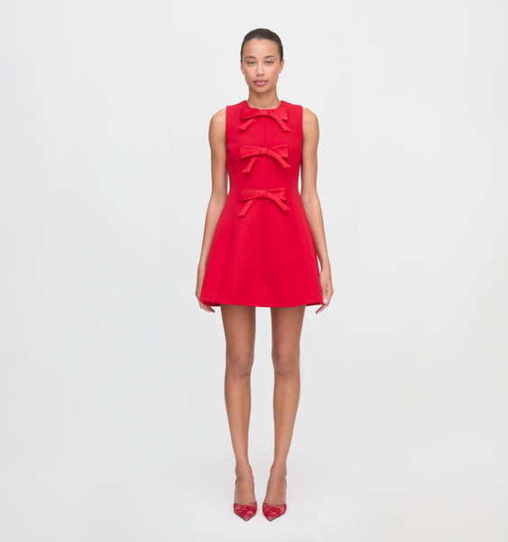 red bow party dress Red Bow Mini Dress for Special Occasions