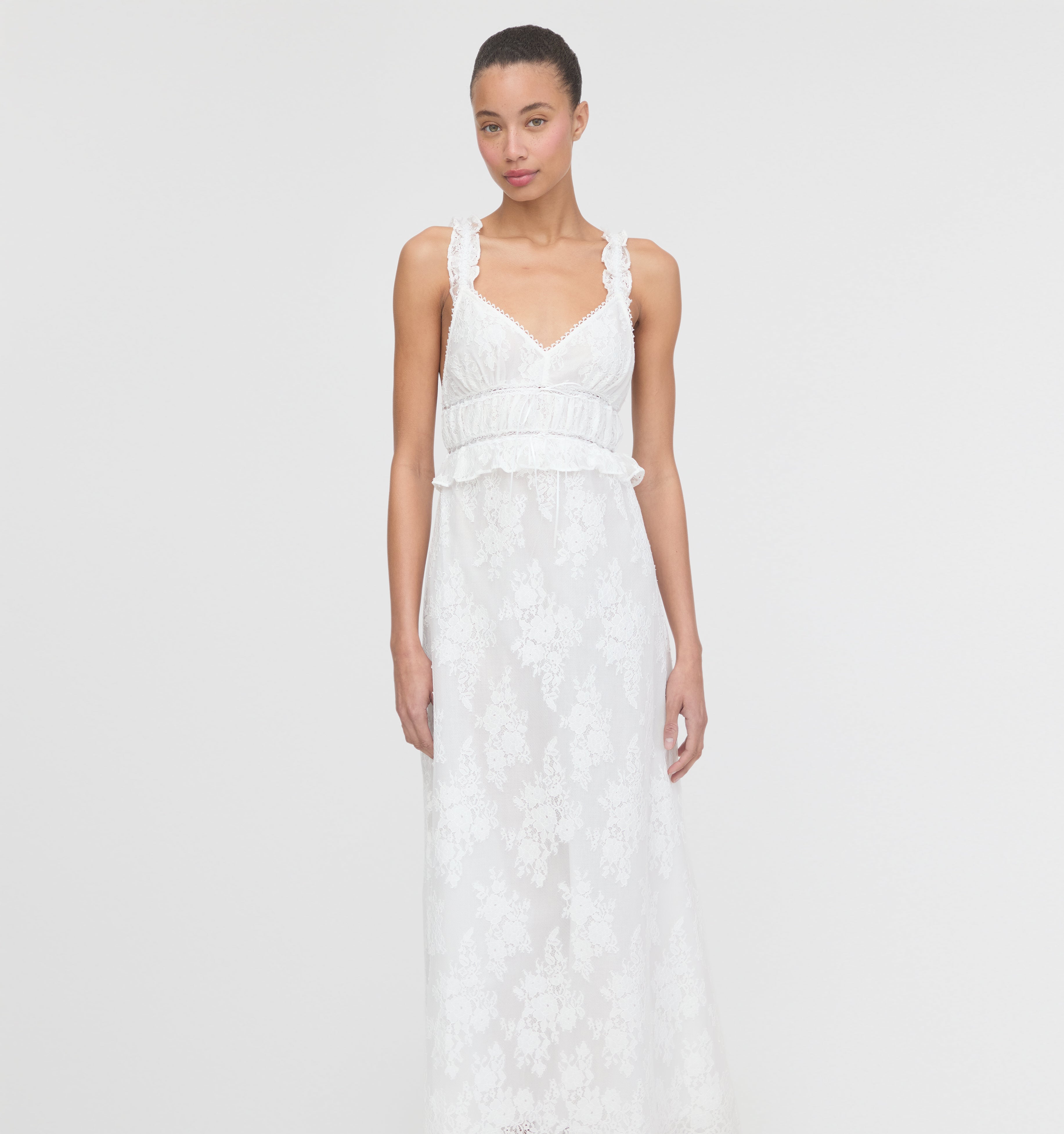 The Bonnie Nightgown - White Magnolia Lace