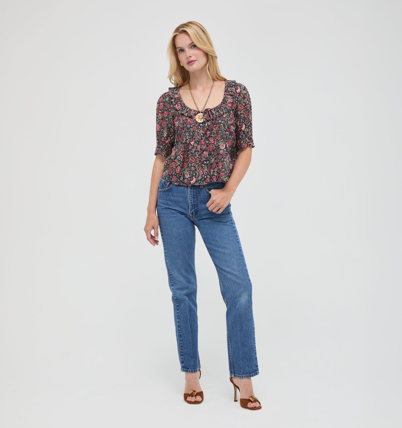 The Camri Top -  Jacobean Sprig