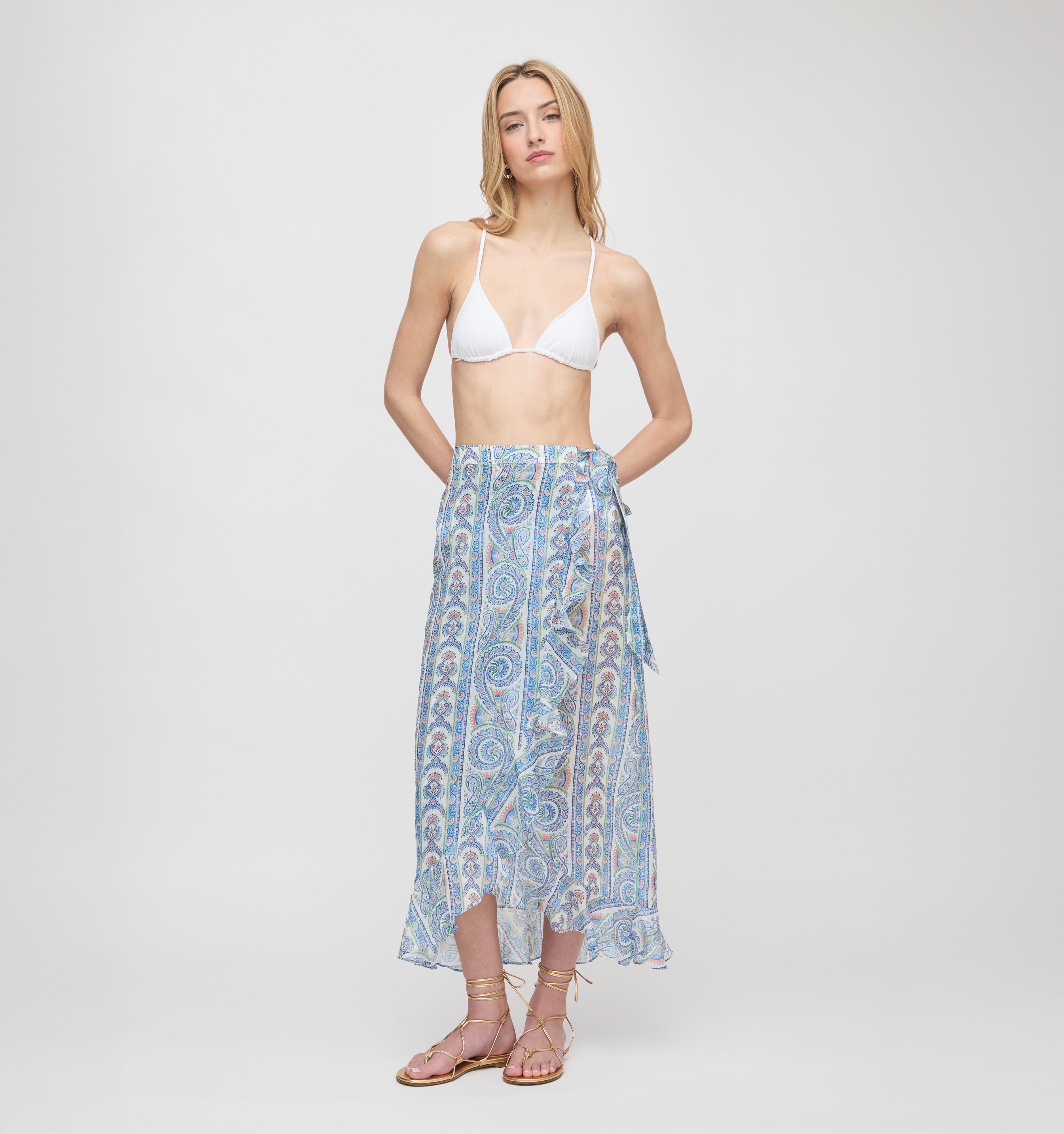 The Carlyle Skirt - Blue Corsica Paisley