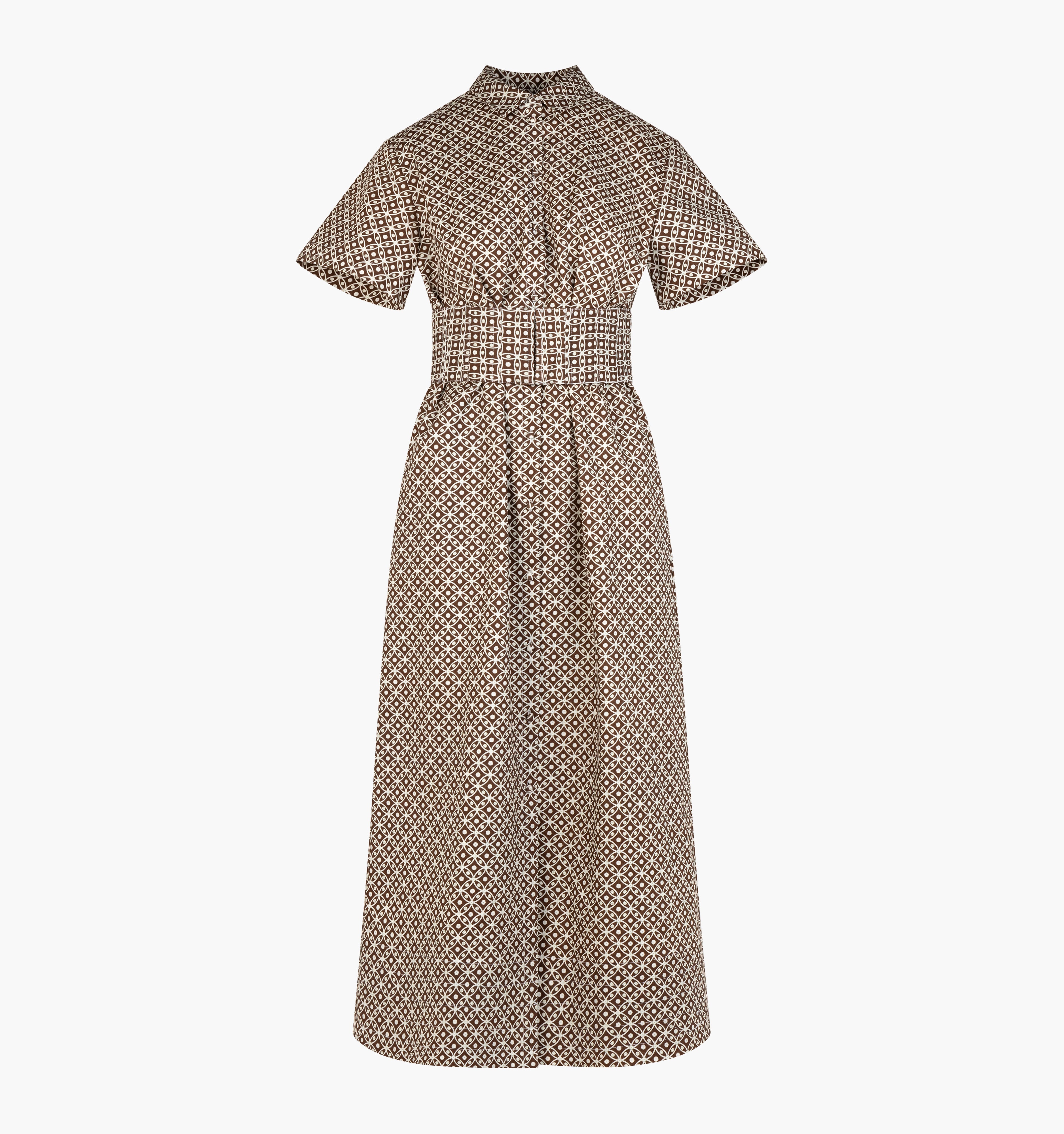 The Carolina Shirt Dress - Chocolate Circular Lattice