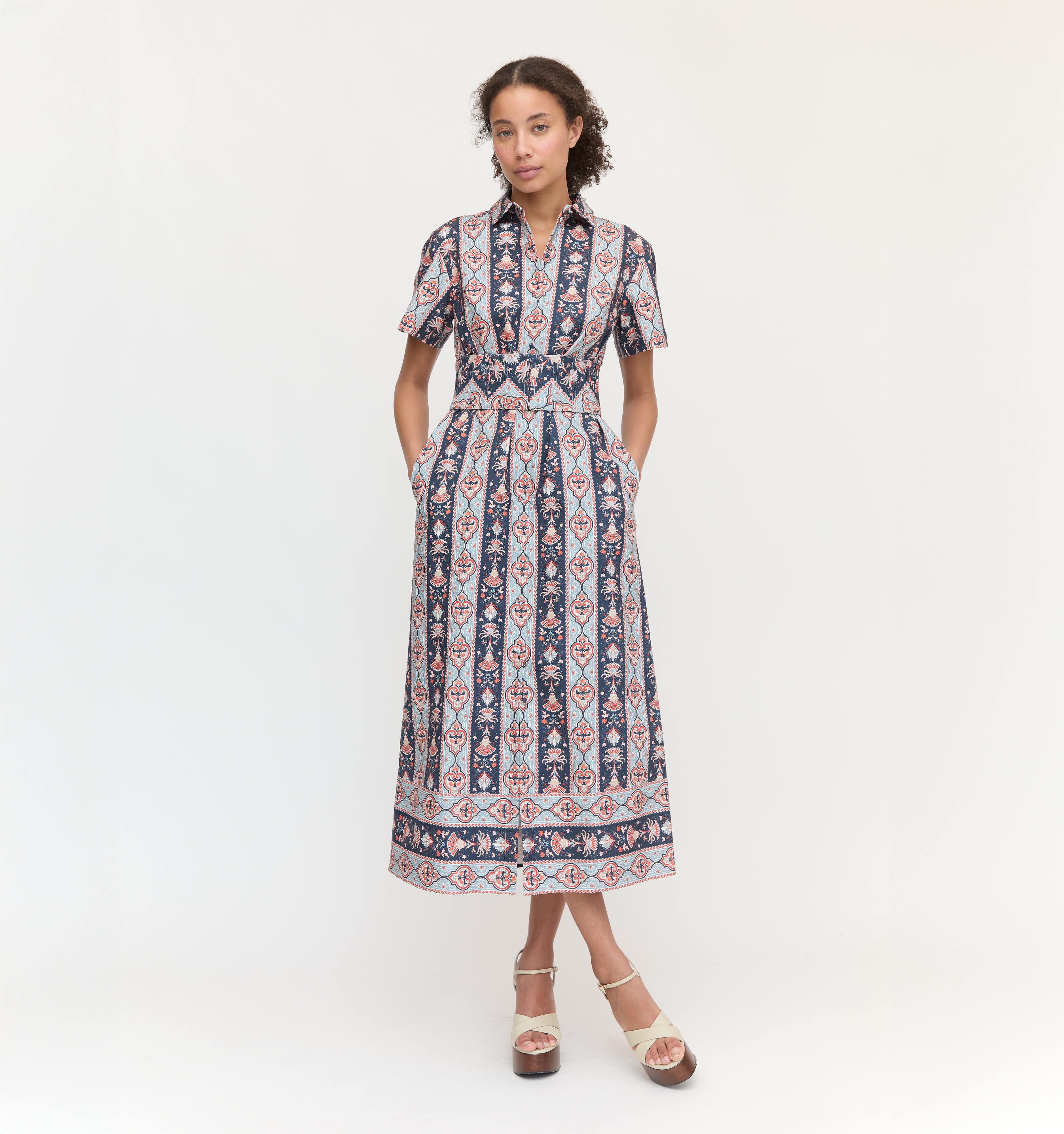 The Carolina Shirt Dress - Navy Emma Stripe