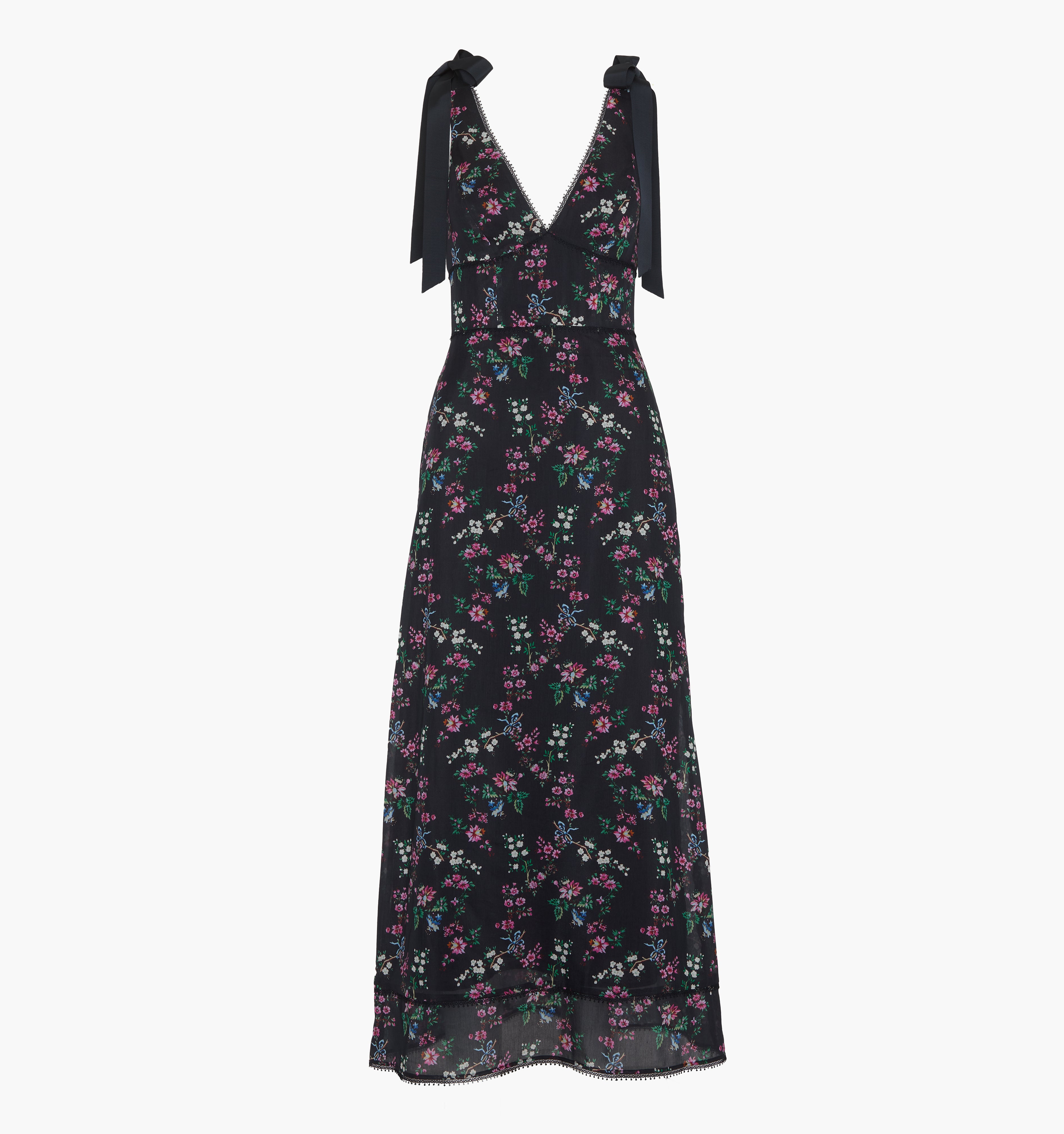 The Cassie Dress - Navy Scallop Bow Chintz – Hill House Home