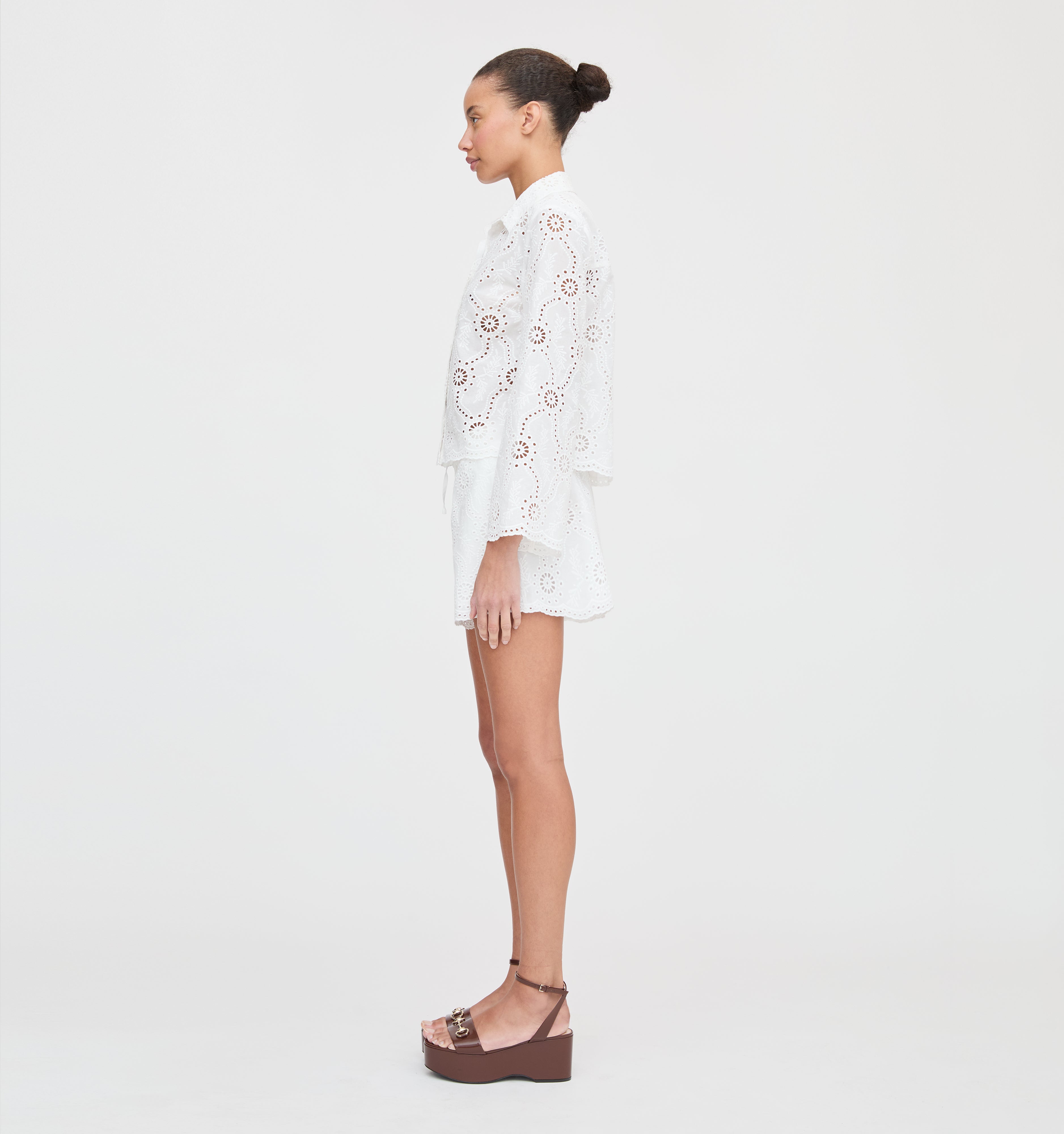 The Celia Top - White Trellis Broderie