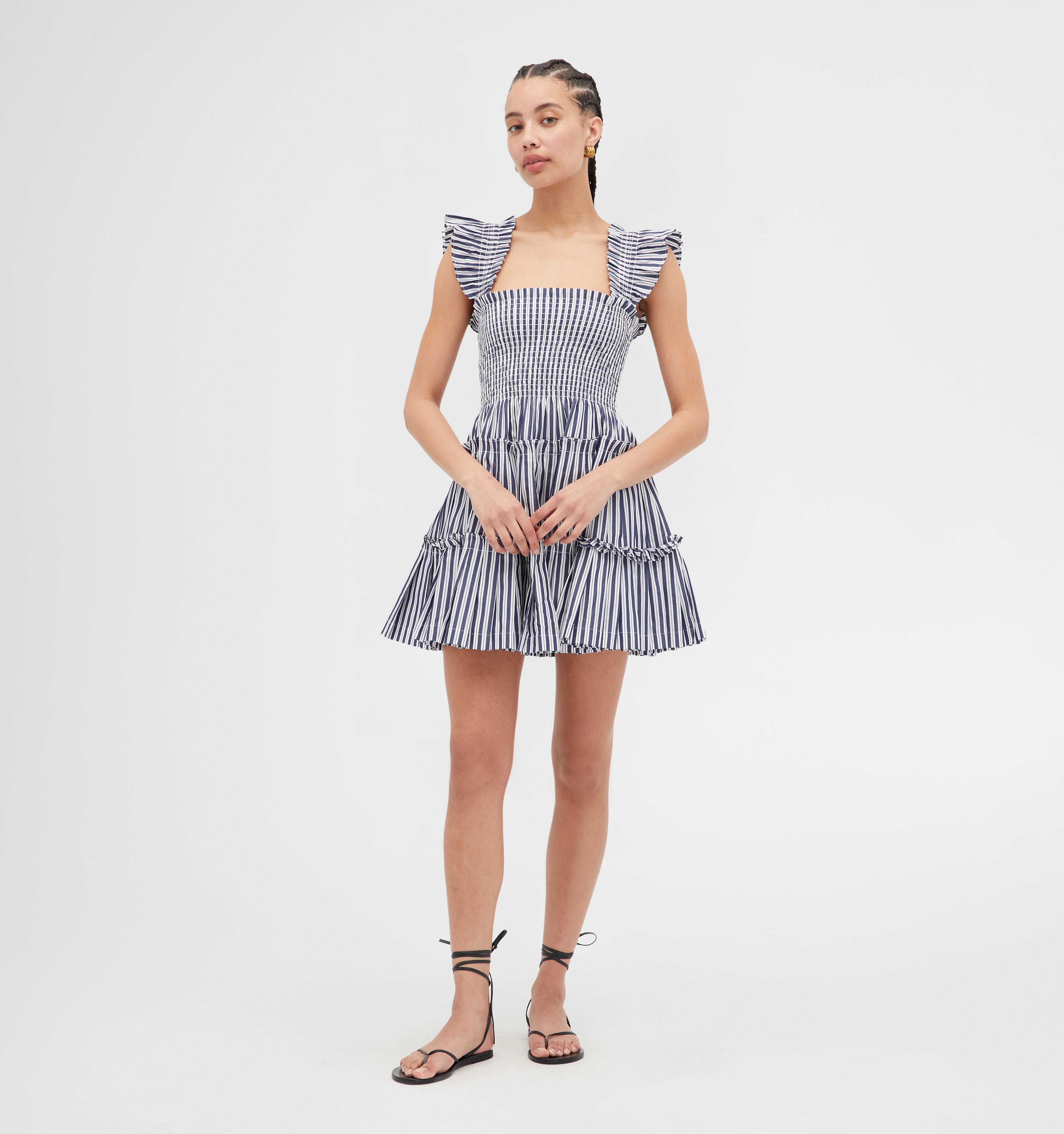 The Charlotte Nap Dress - Navy Stripe