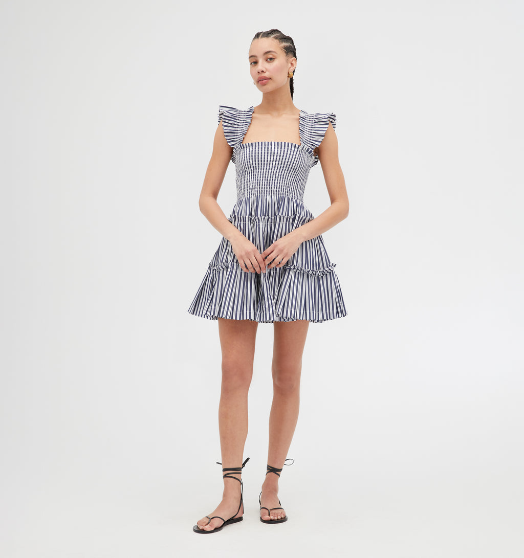 The Charlotte Nap Dress - Navy Stripe  Hill House Home
