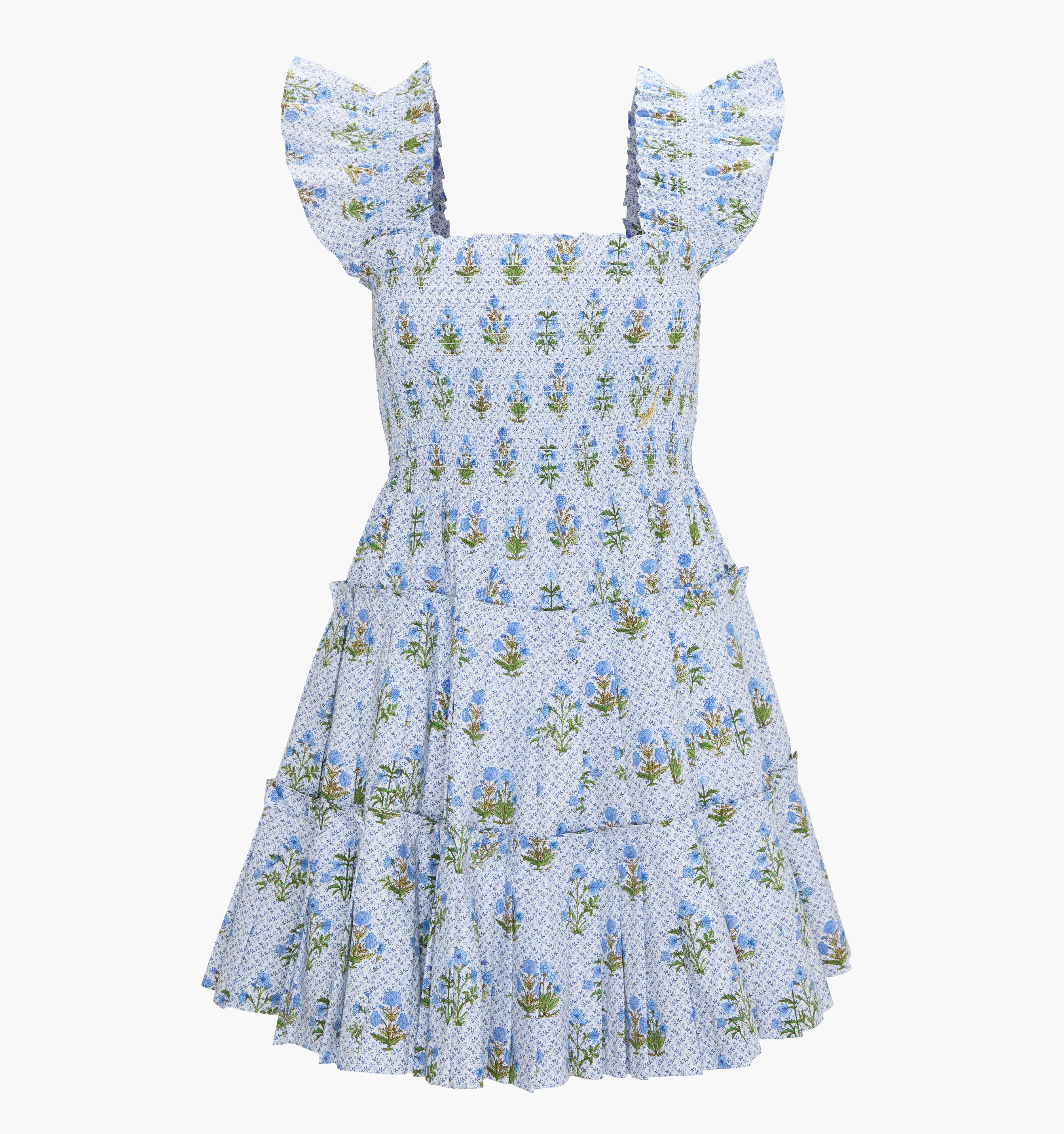 The Charlotte Nap Dress - Blue Block Print