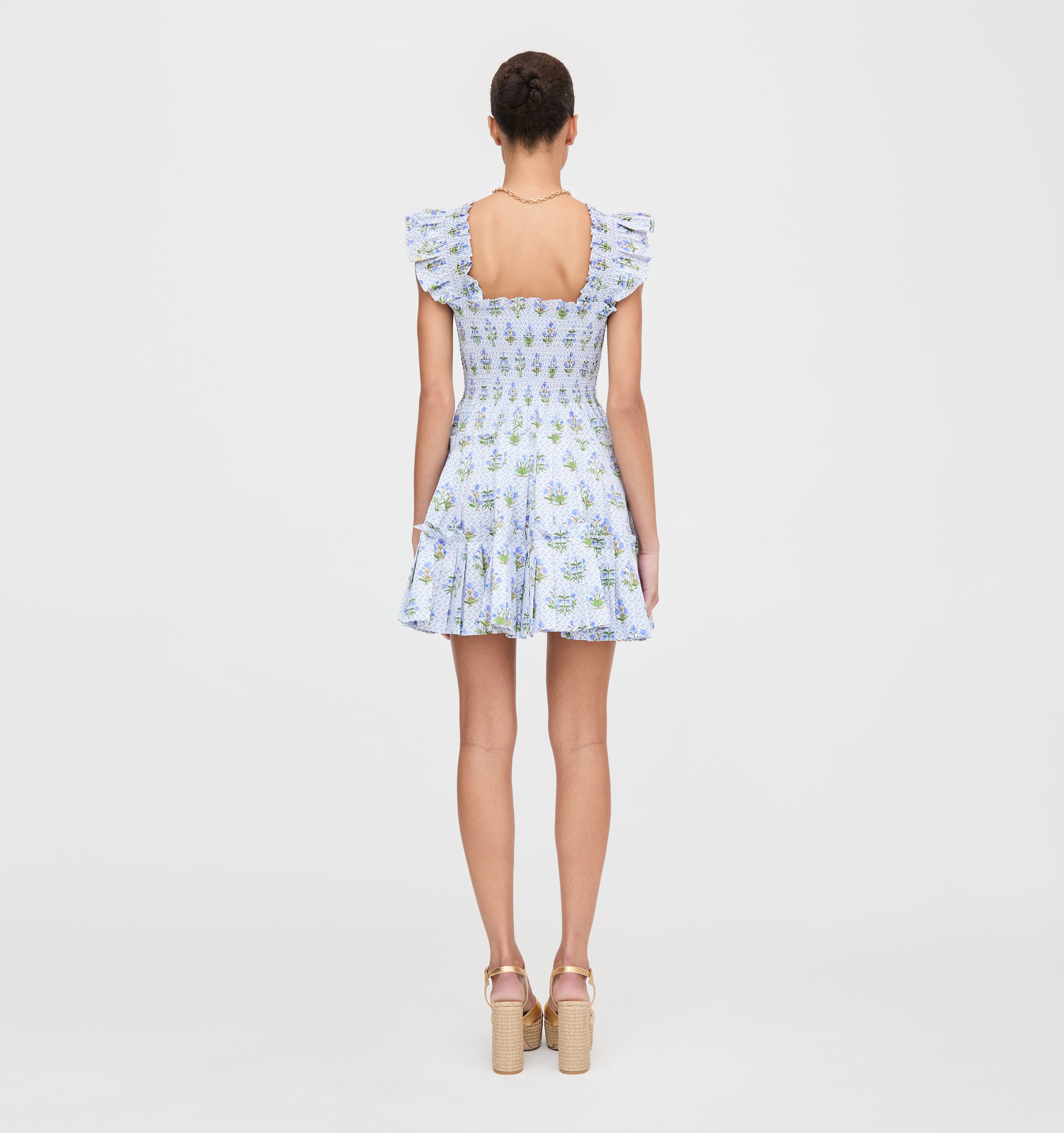 The Charlotte Nap Dress - Blue Block Print