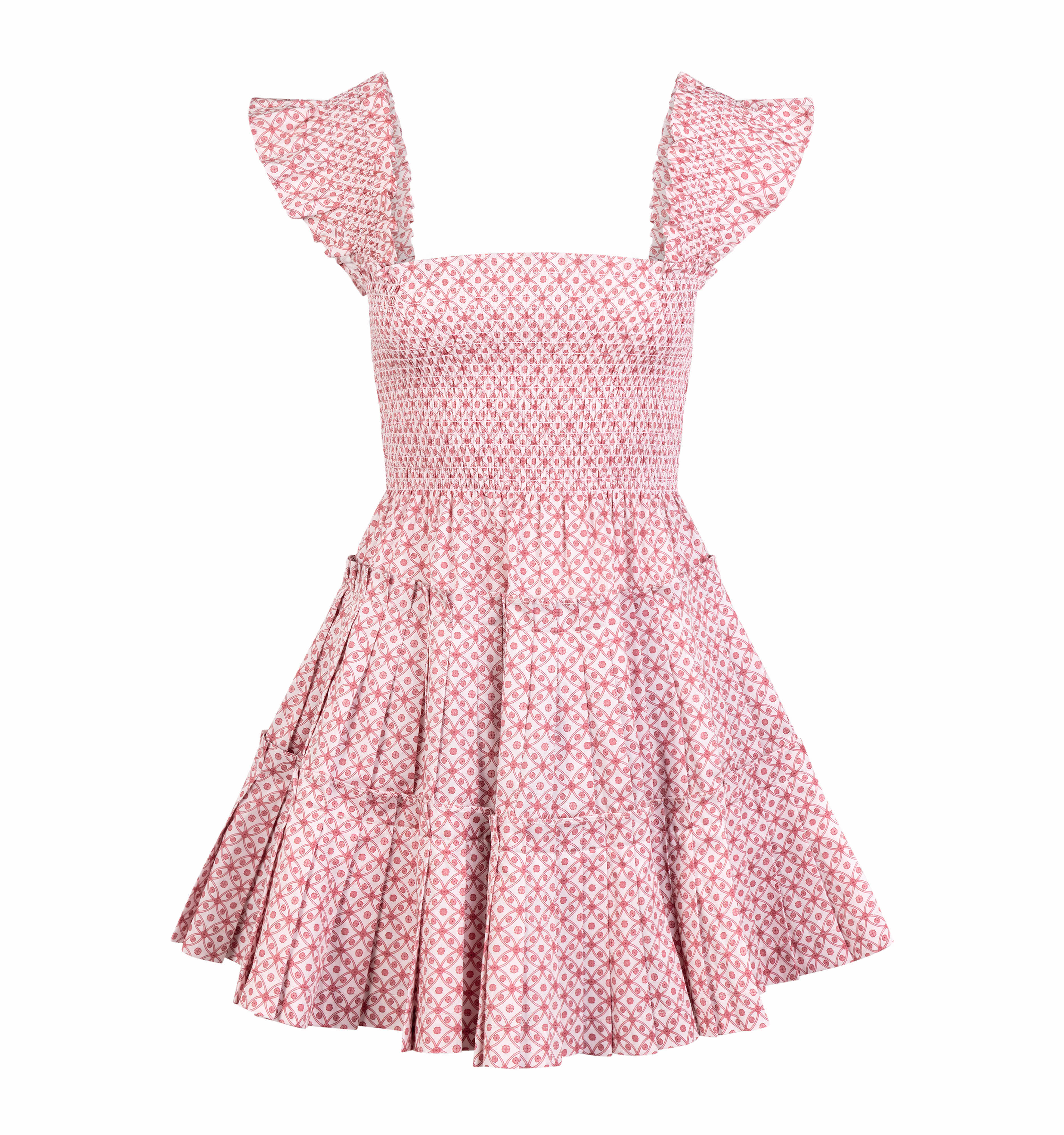 The Charlotte Nap Dress - Rose Circular Lattice