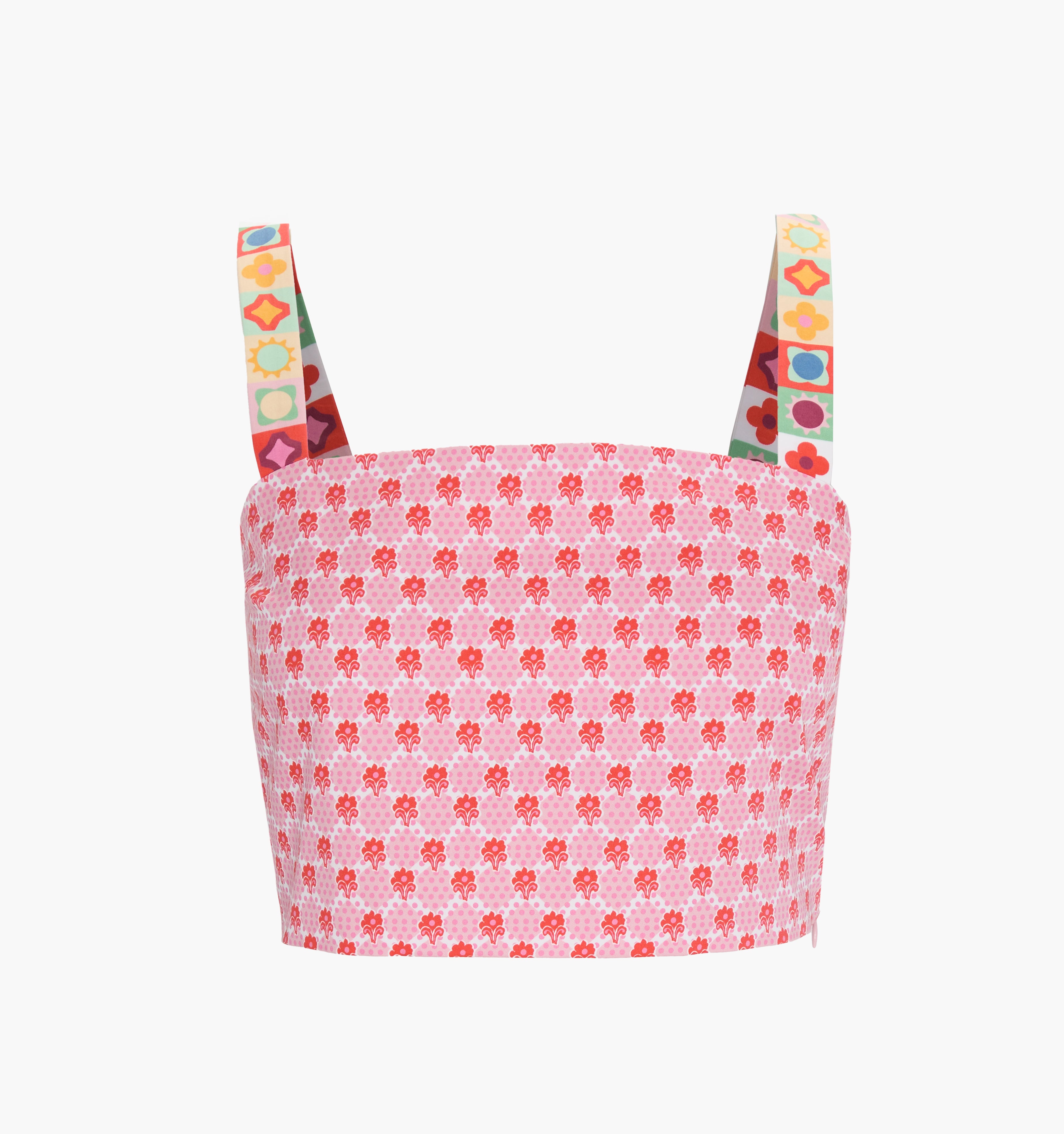 The Clara Crop Top - Pink Cala Check