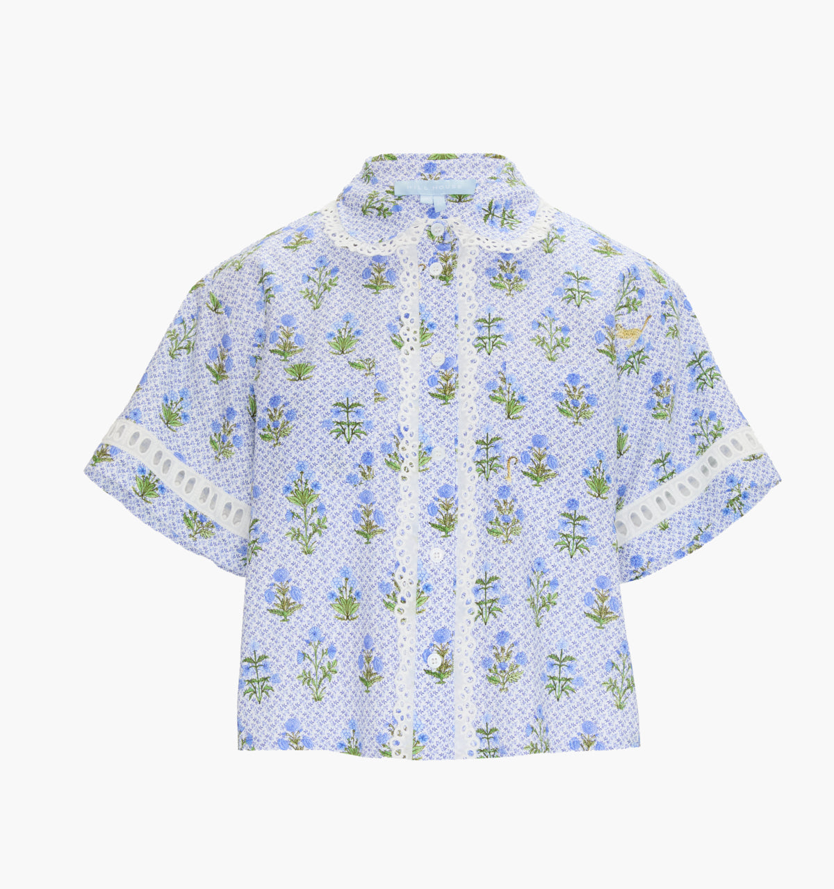 The Annette Top - Blue Block Print