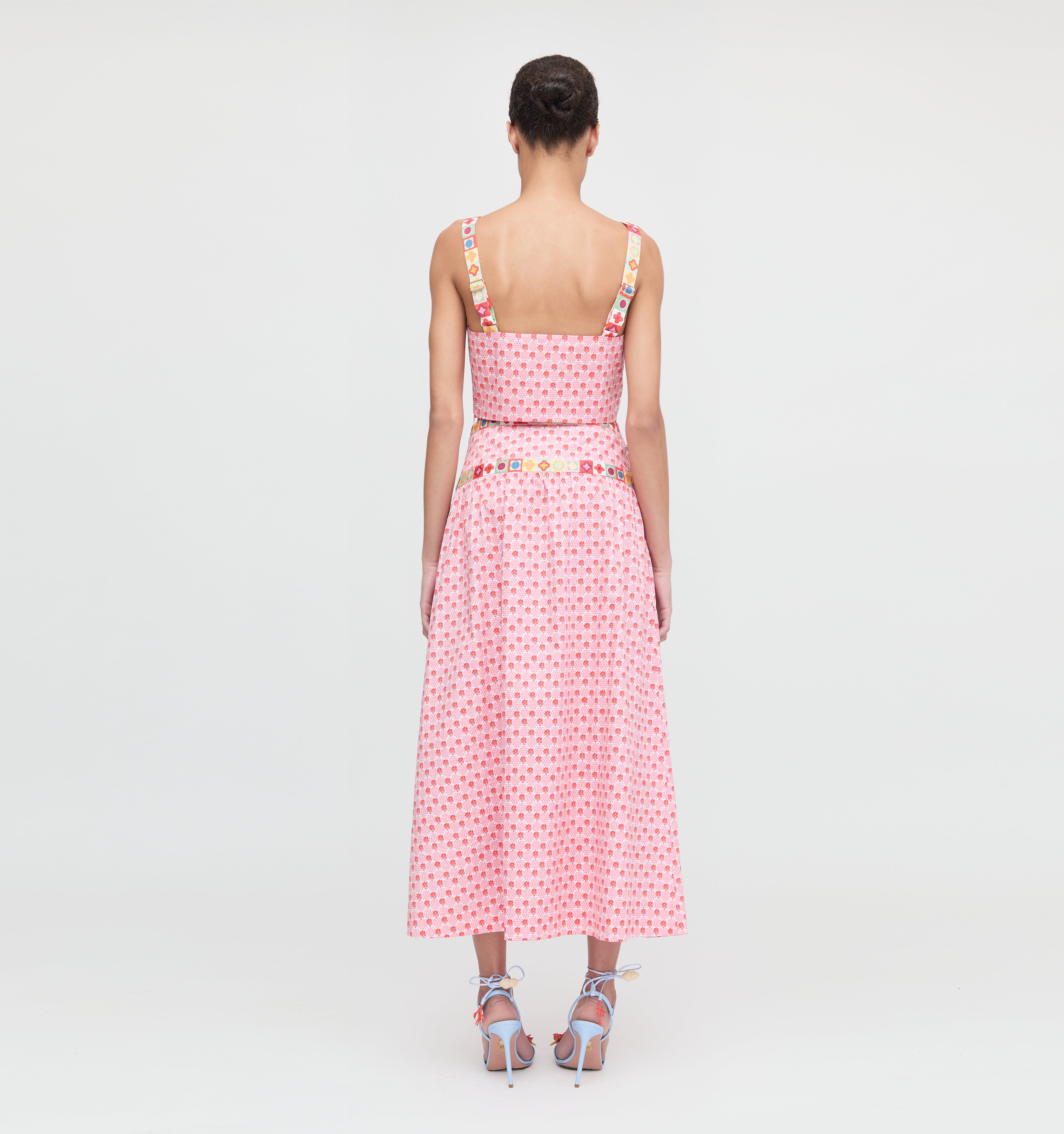 The Faris Skirt - Pink Cala Check