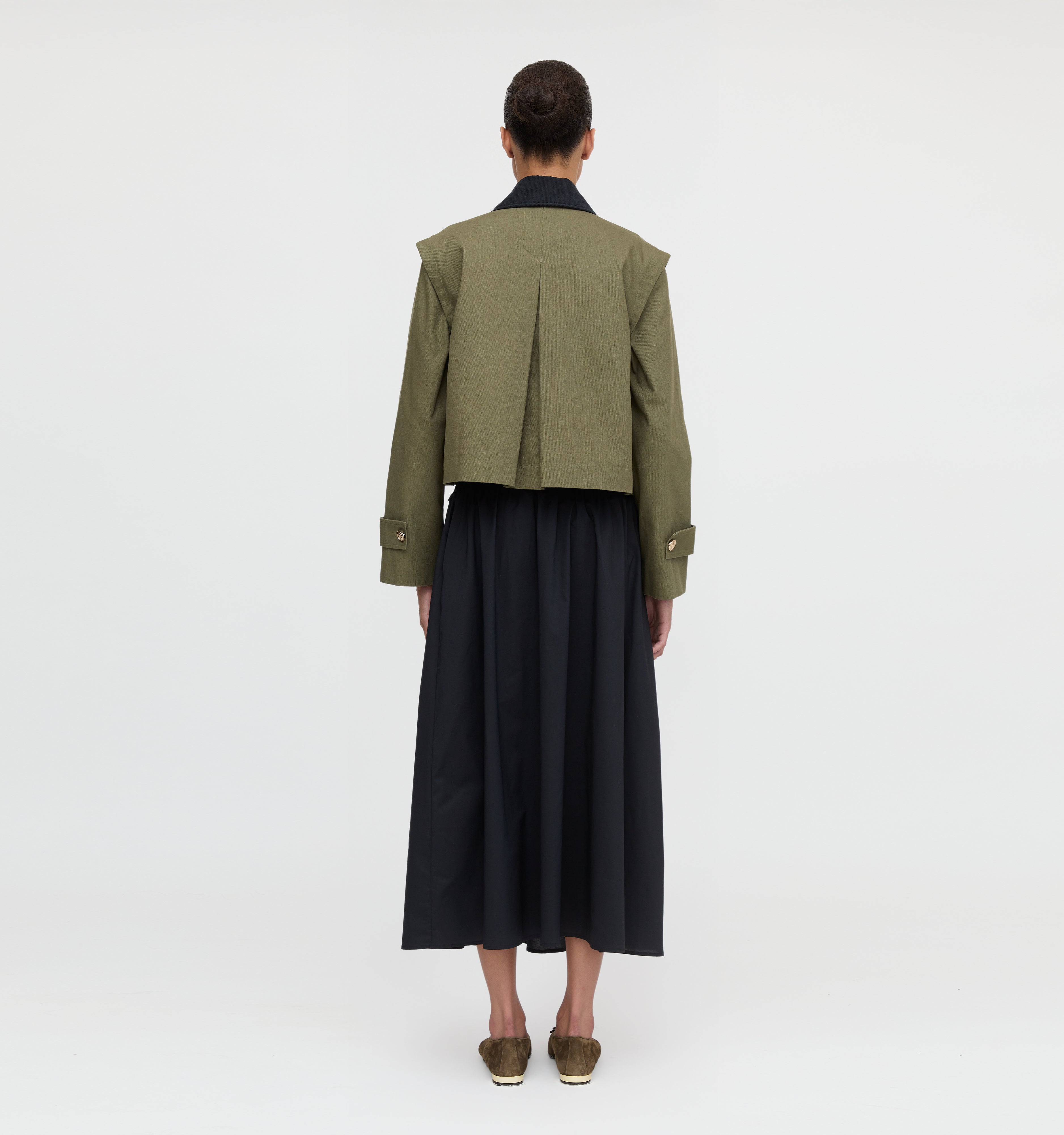 The Clarisse Jacket in Olive Canvas color: Olive Canvas