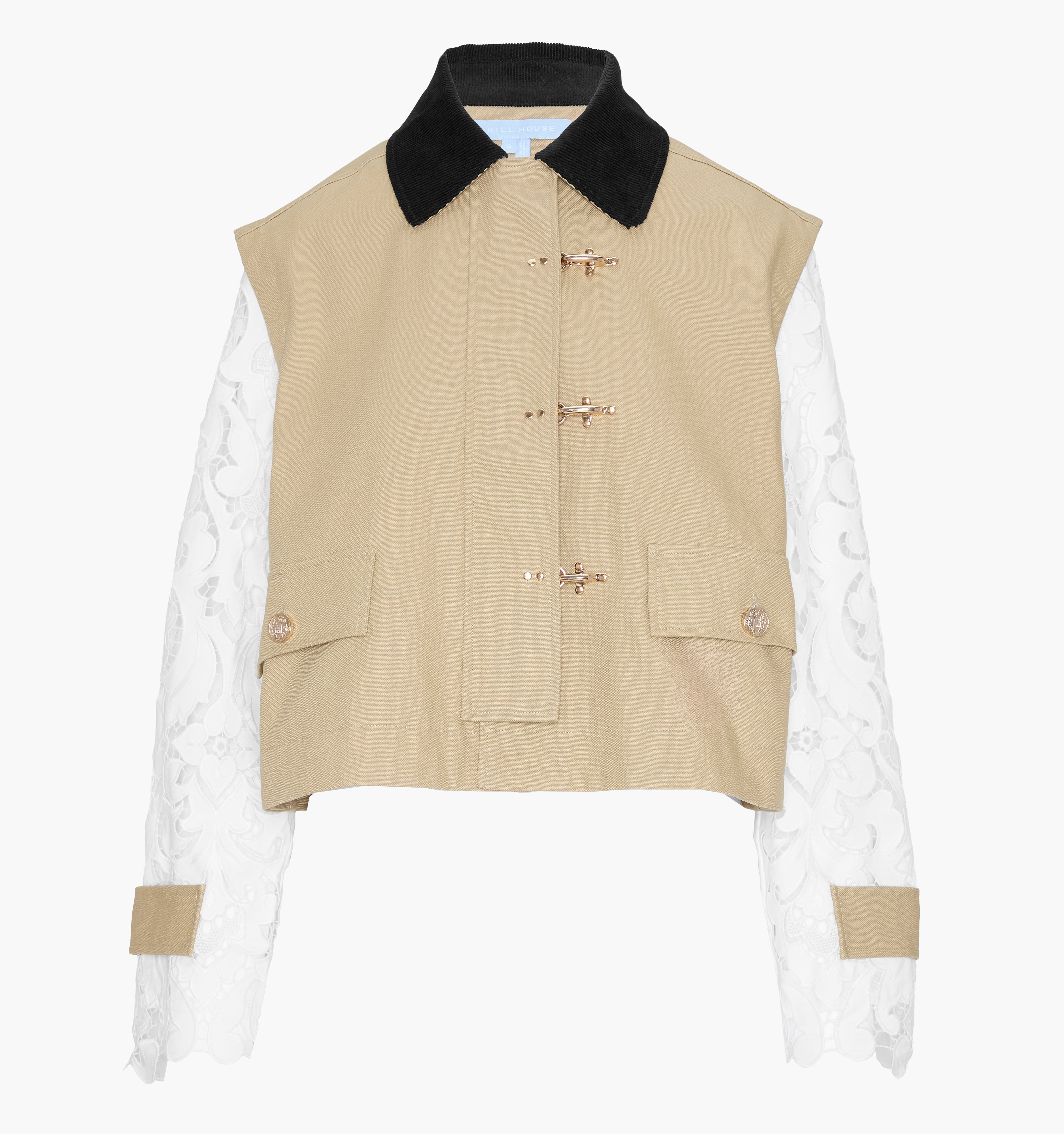 The Clarisse Jacket in Khaki Canvas color: Khaki Canvas