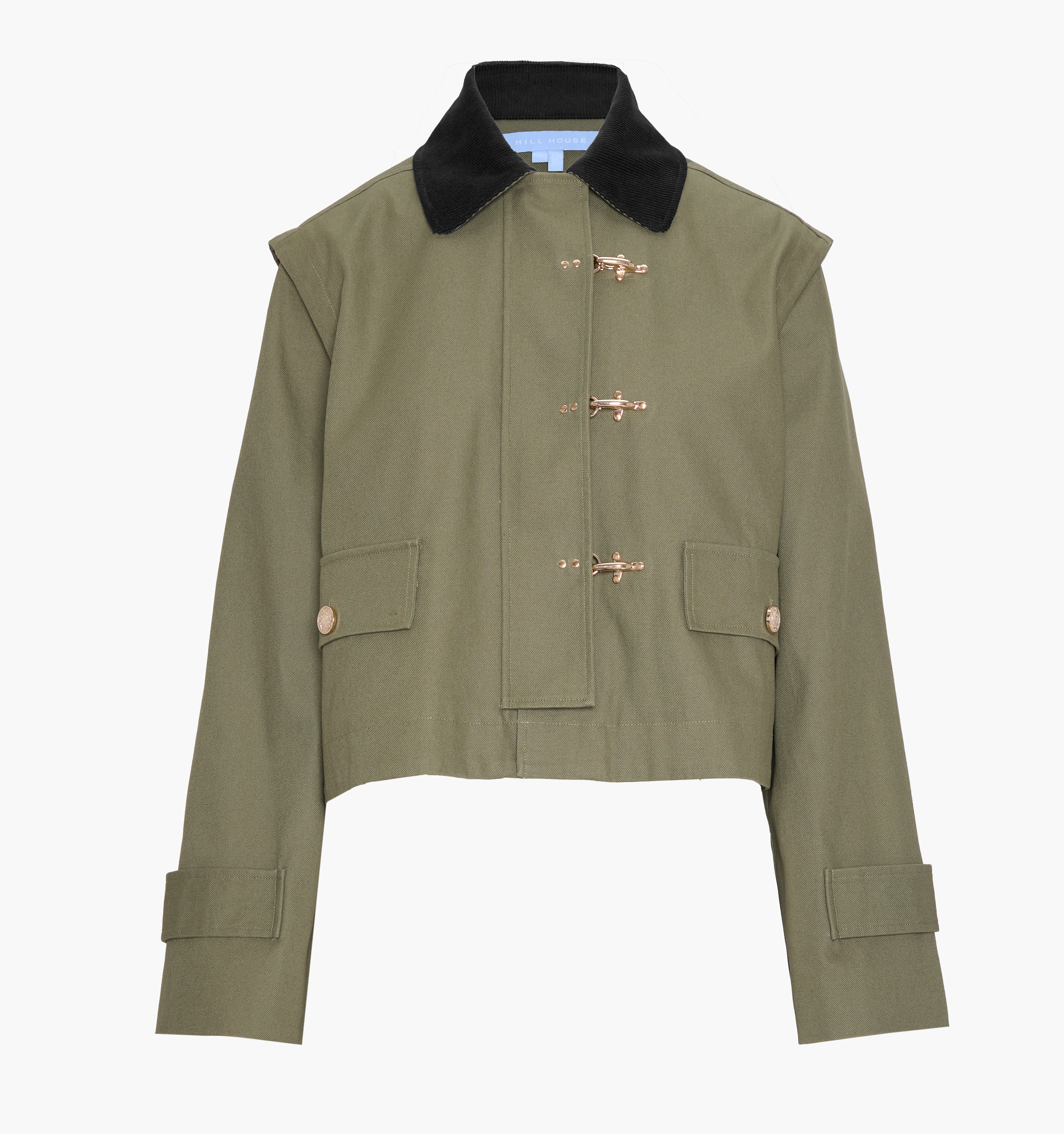 The Clarisse Jacket in Olive Canvas color: Olive Canvas