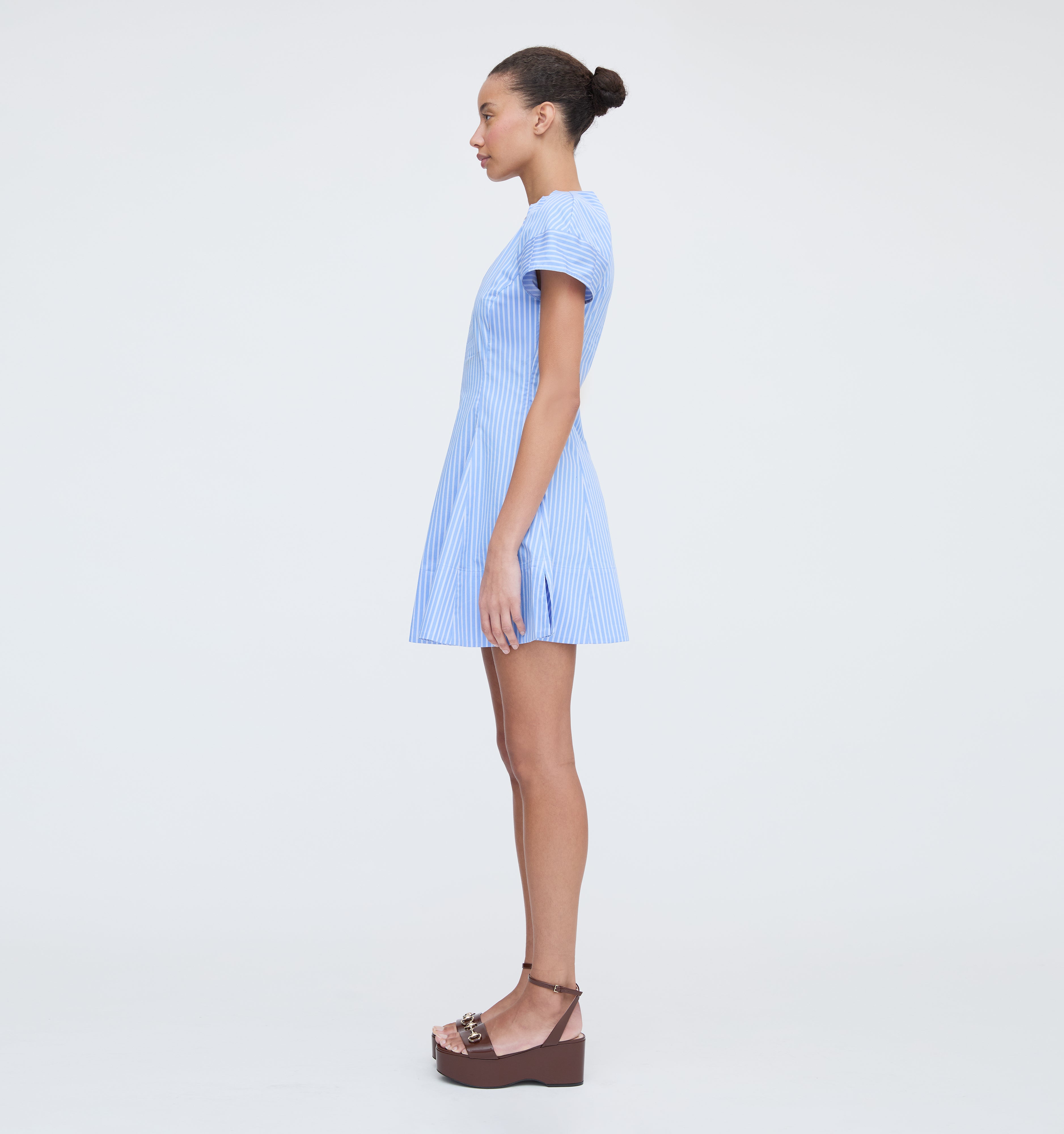 The Claudine Dress - Blue Stripe