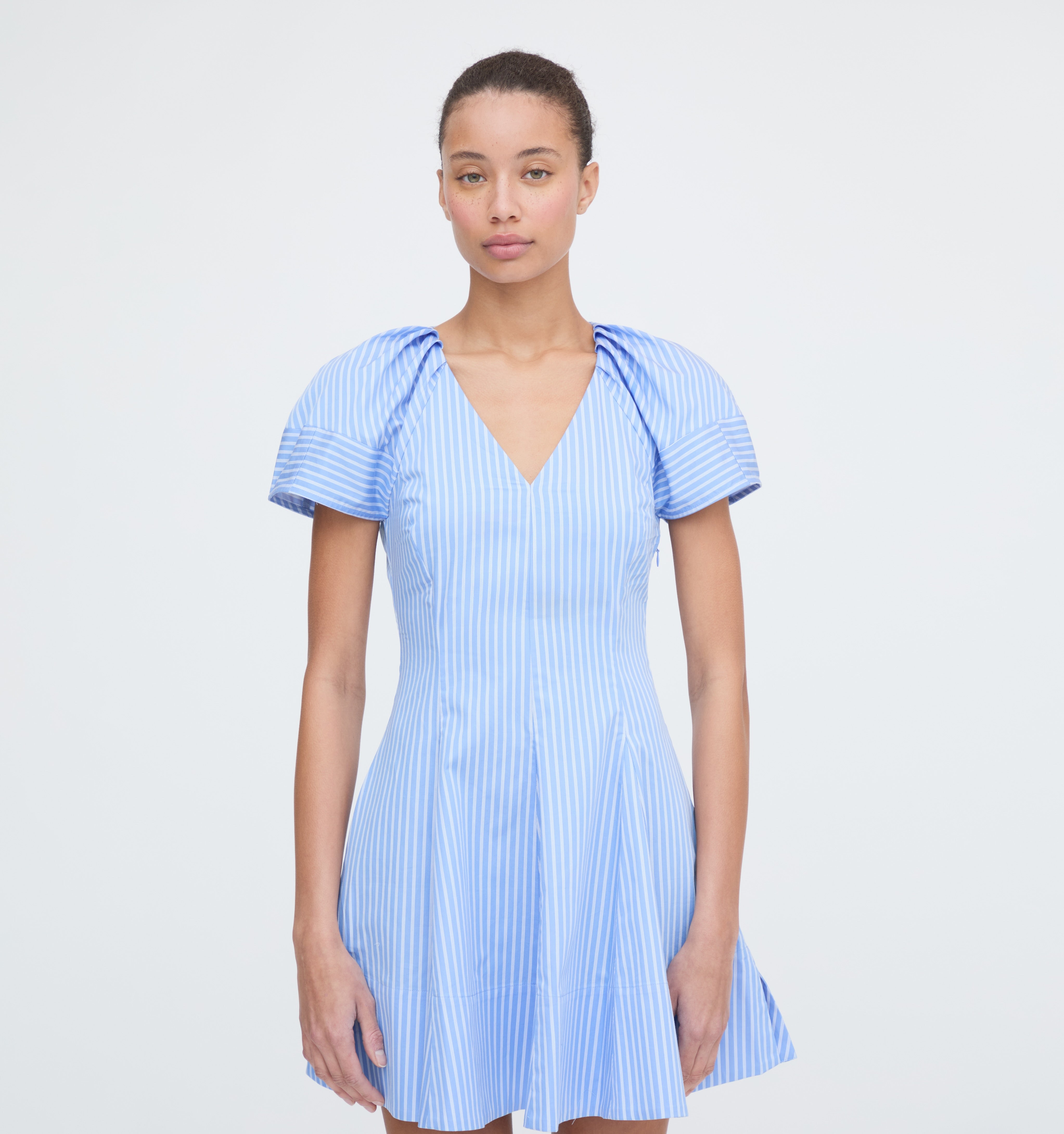 The Claudine Dress - Blue Stripe