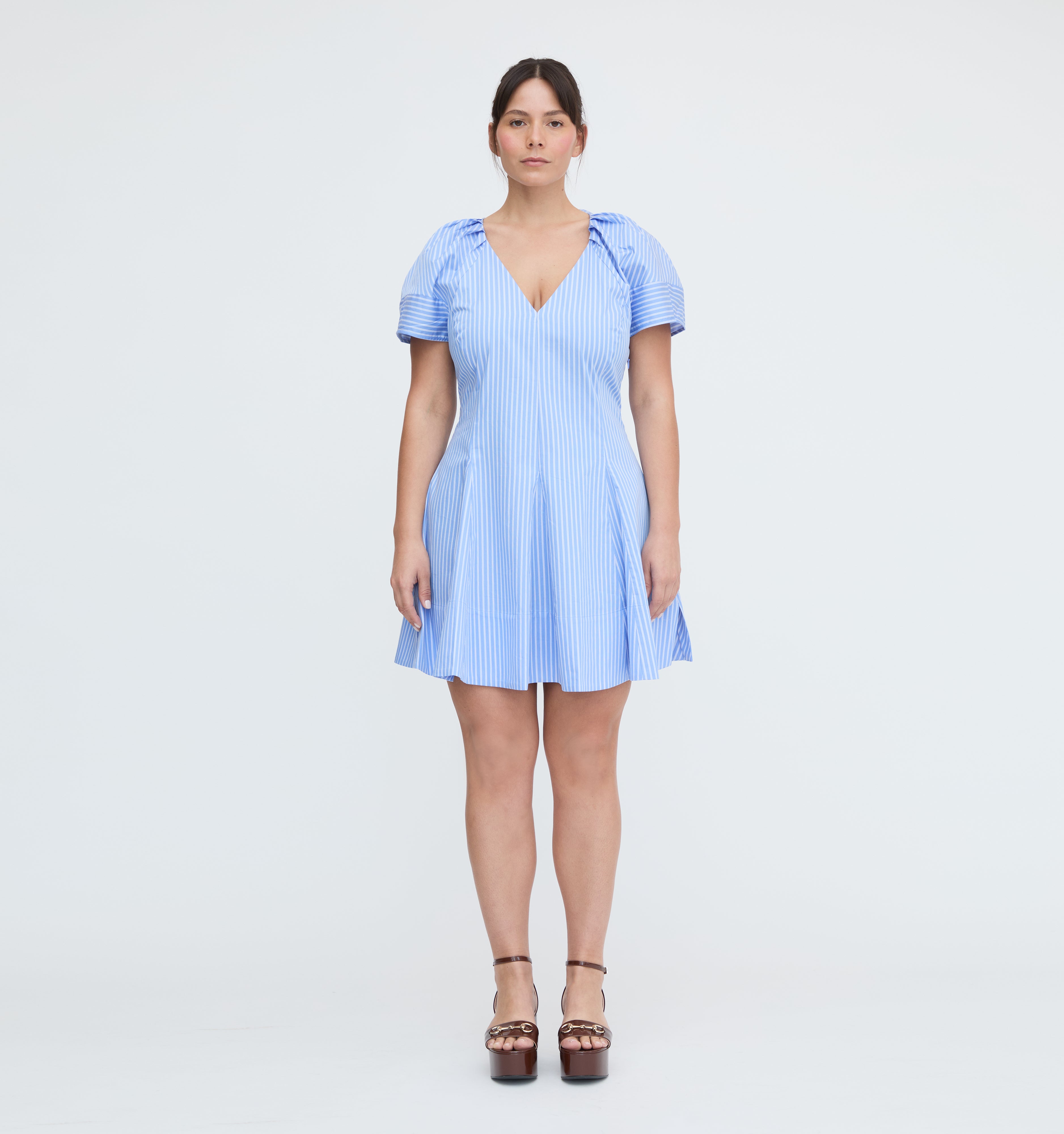 The Claudine Dress - Blue Stripe