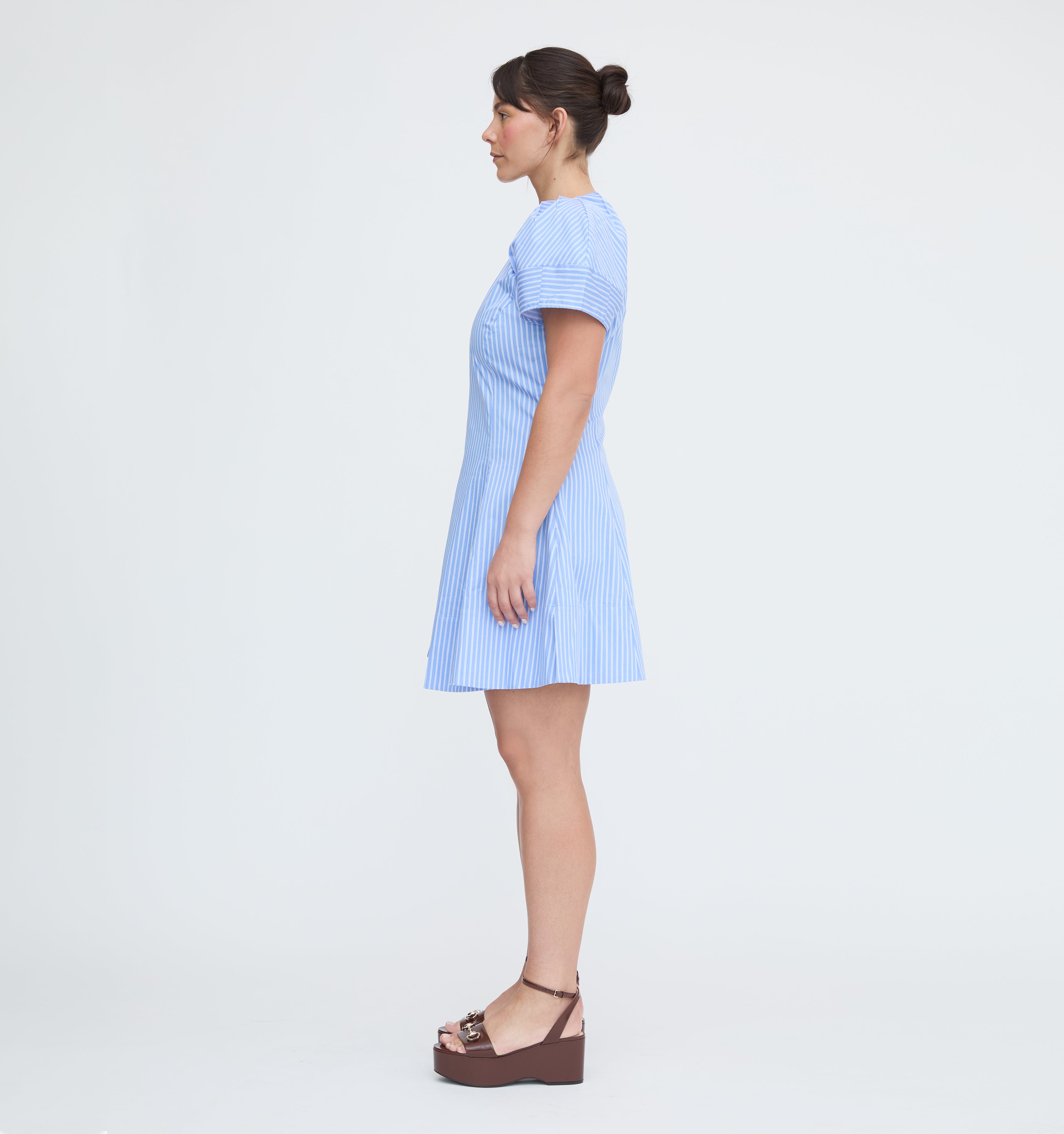 The Claudine Dress - Blue Stripe