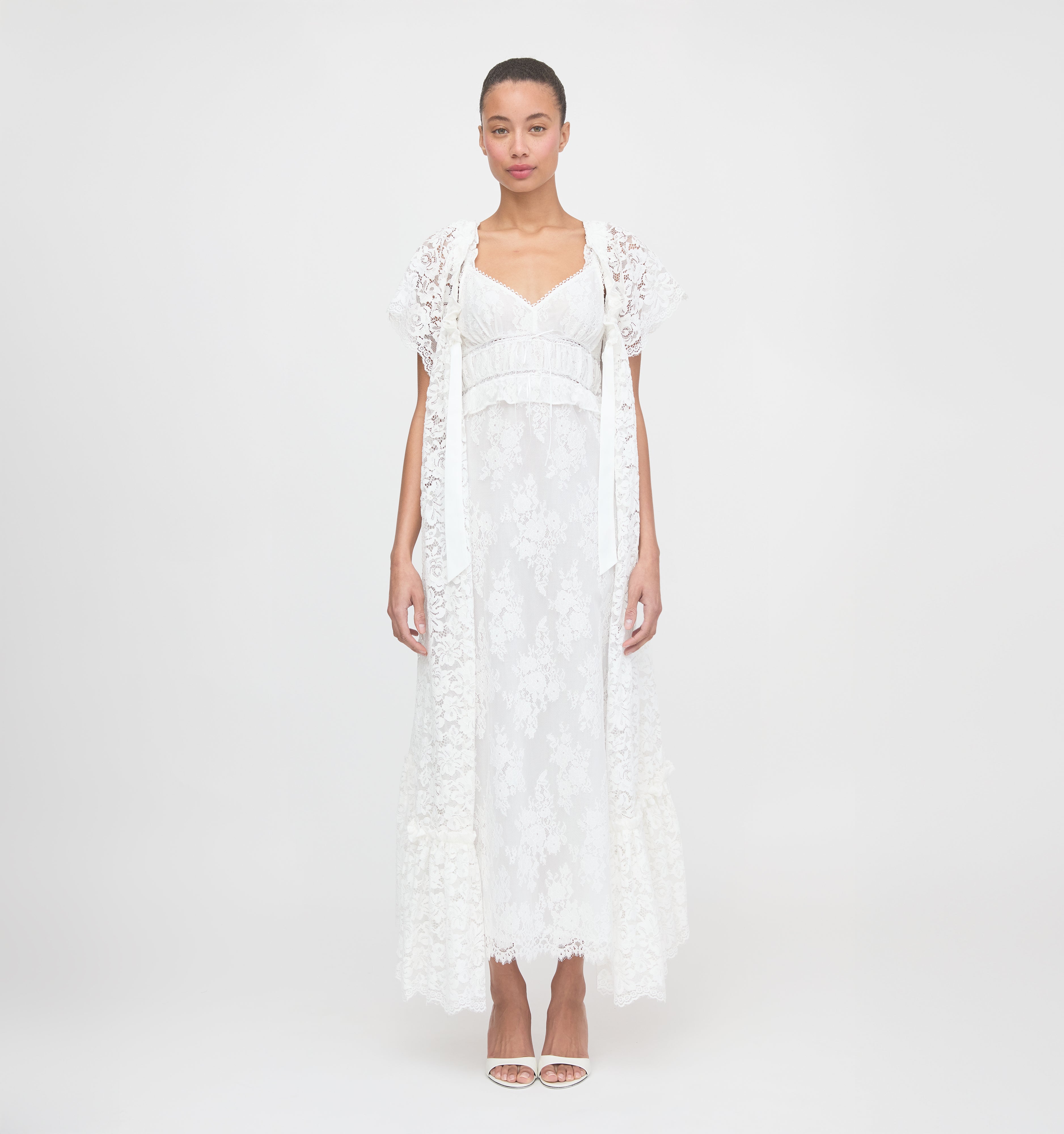 The Lace Coco Duster - White Fleur Lace