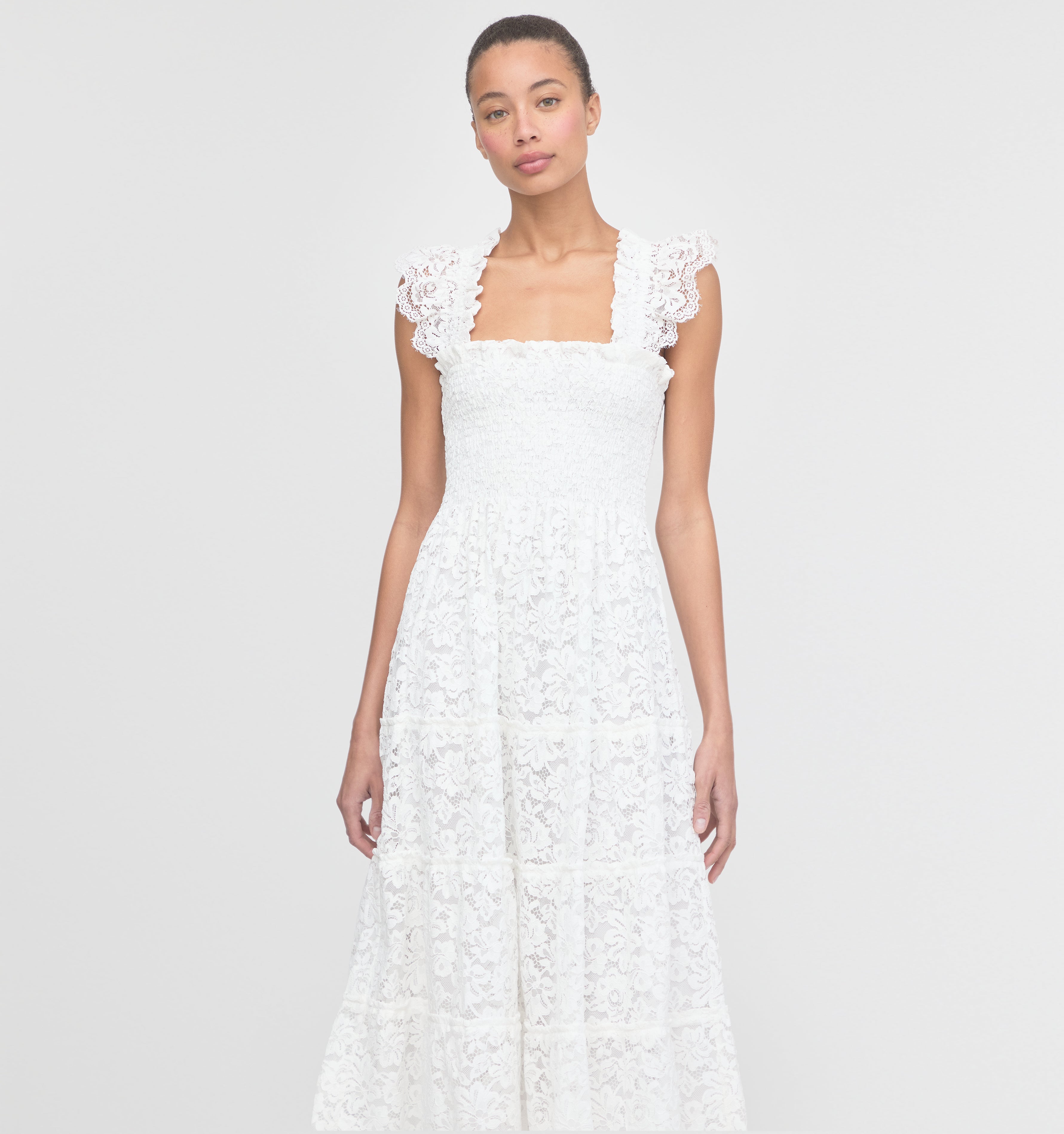 The Lace Ellie Nap Dress - White Fleur Lace