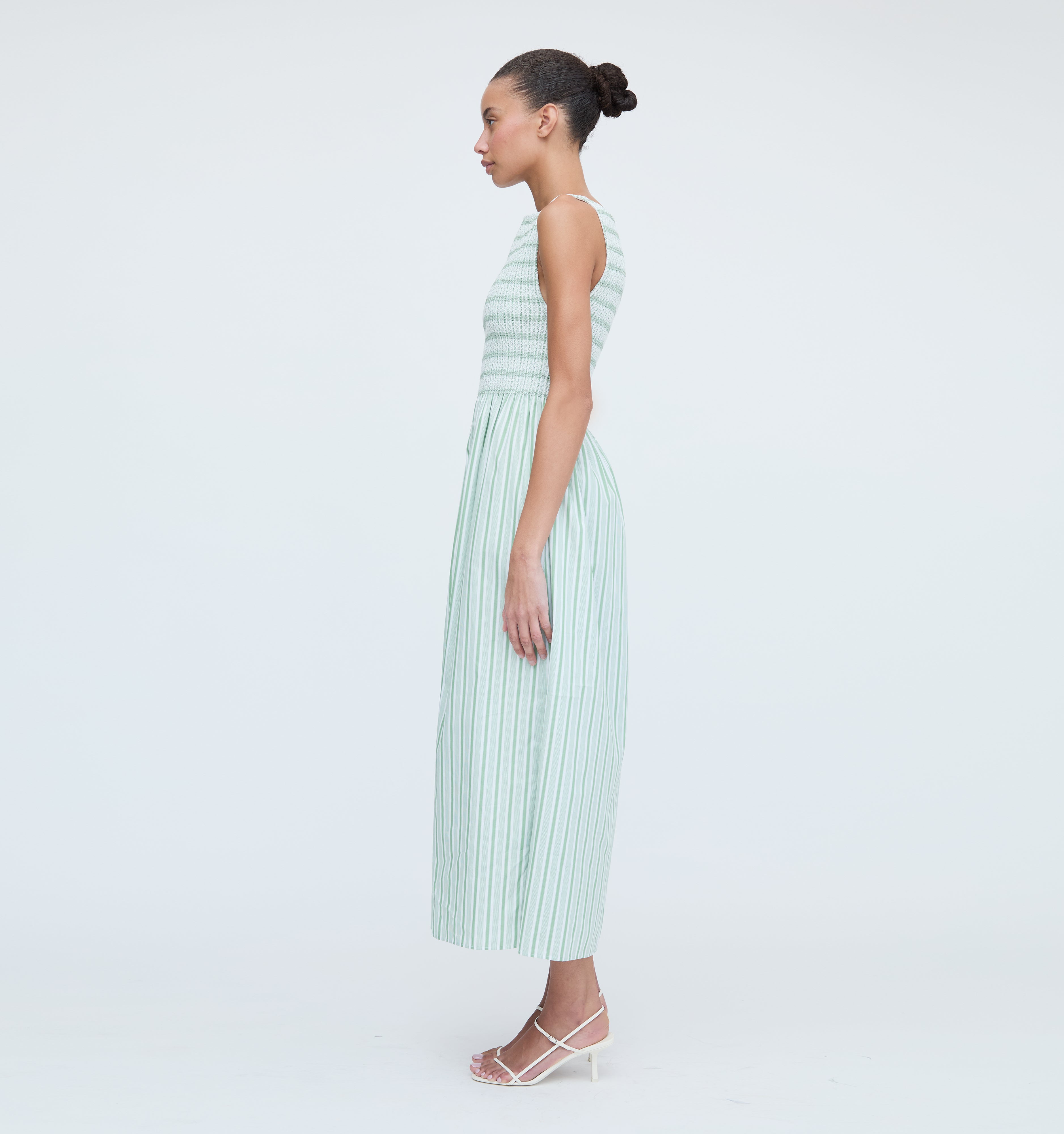 The Cosima Nap Dress - Apple Green Stripe