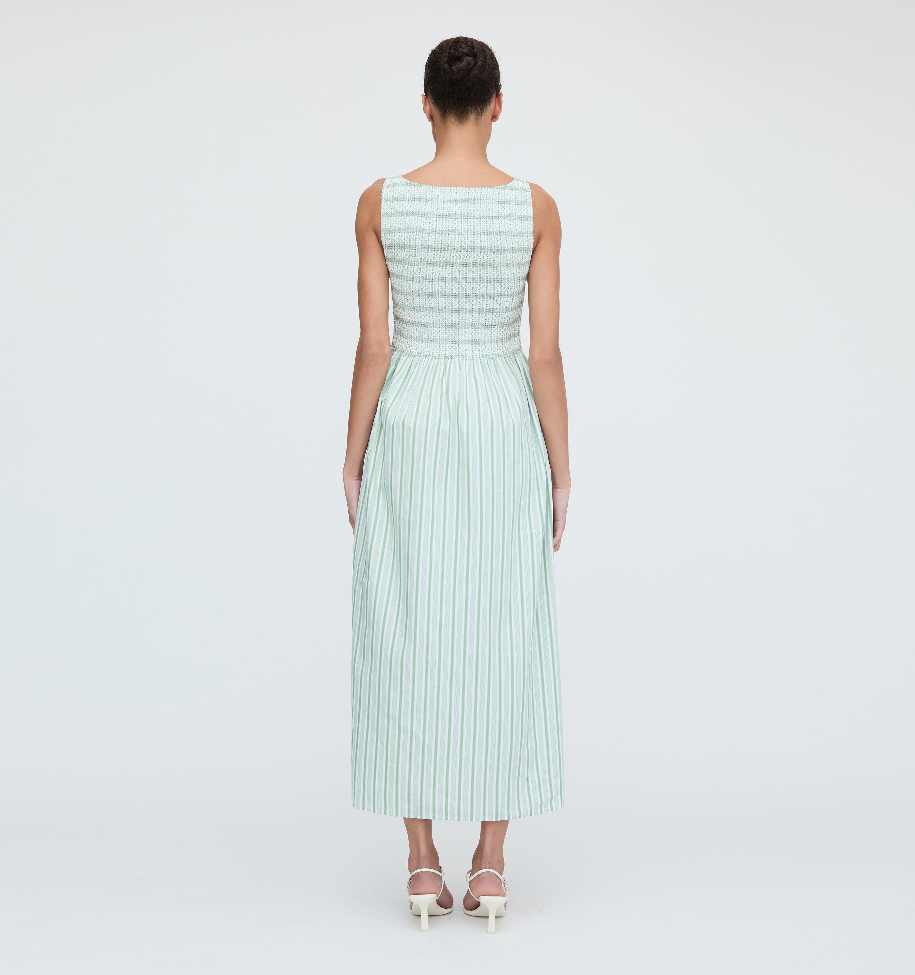 The Cosima Nap Dress - Apple Green Stripe