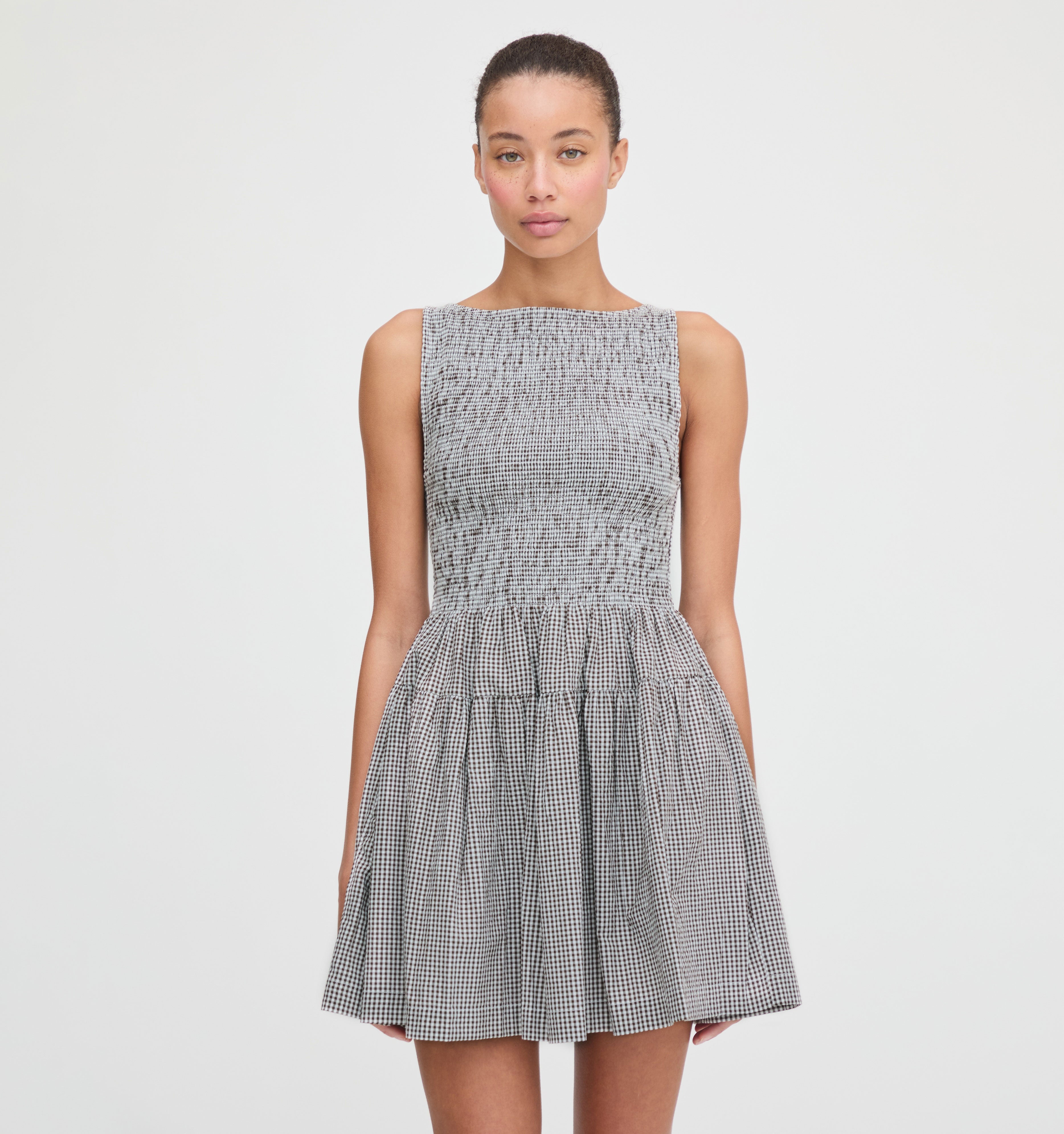 The Cosima Mini Nap Dress - Black/Sand Gingham – Hill House Home