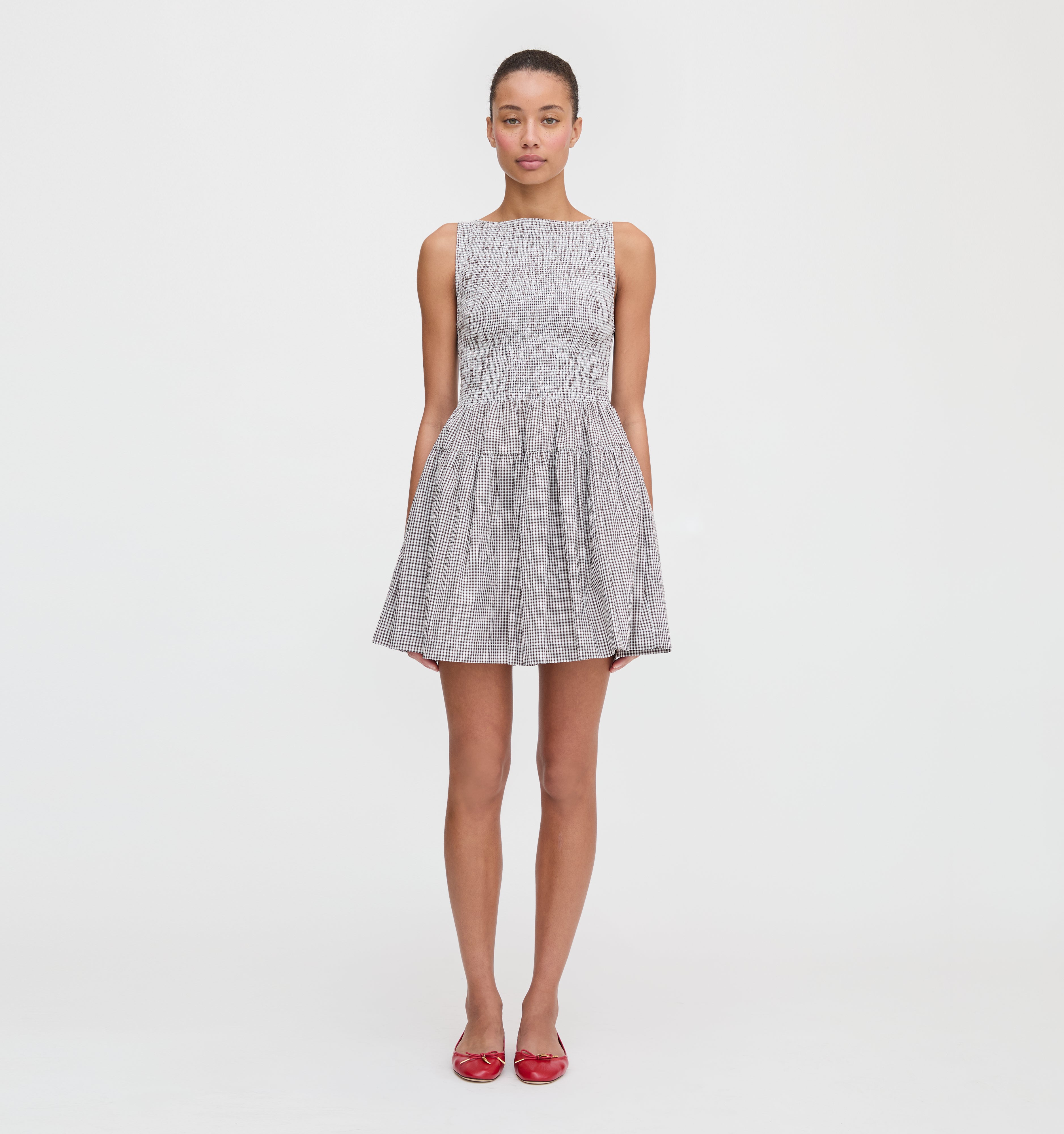 The Cosima Mini Nap Dress - Chocolate Gingham