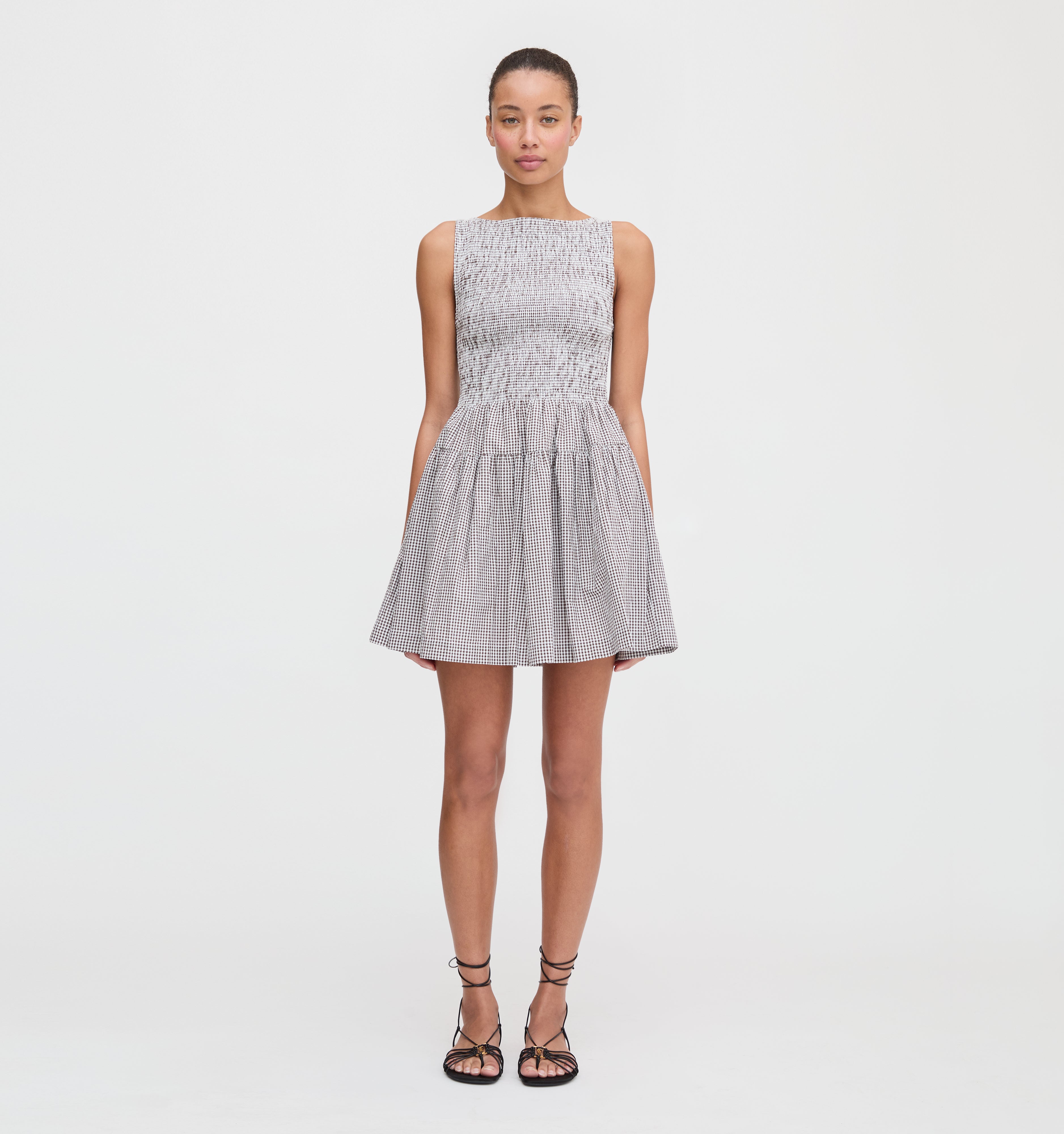 The Cosima Mini Nap Dress - Chocolate Gingham