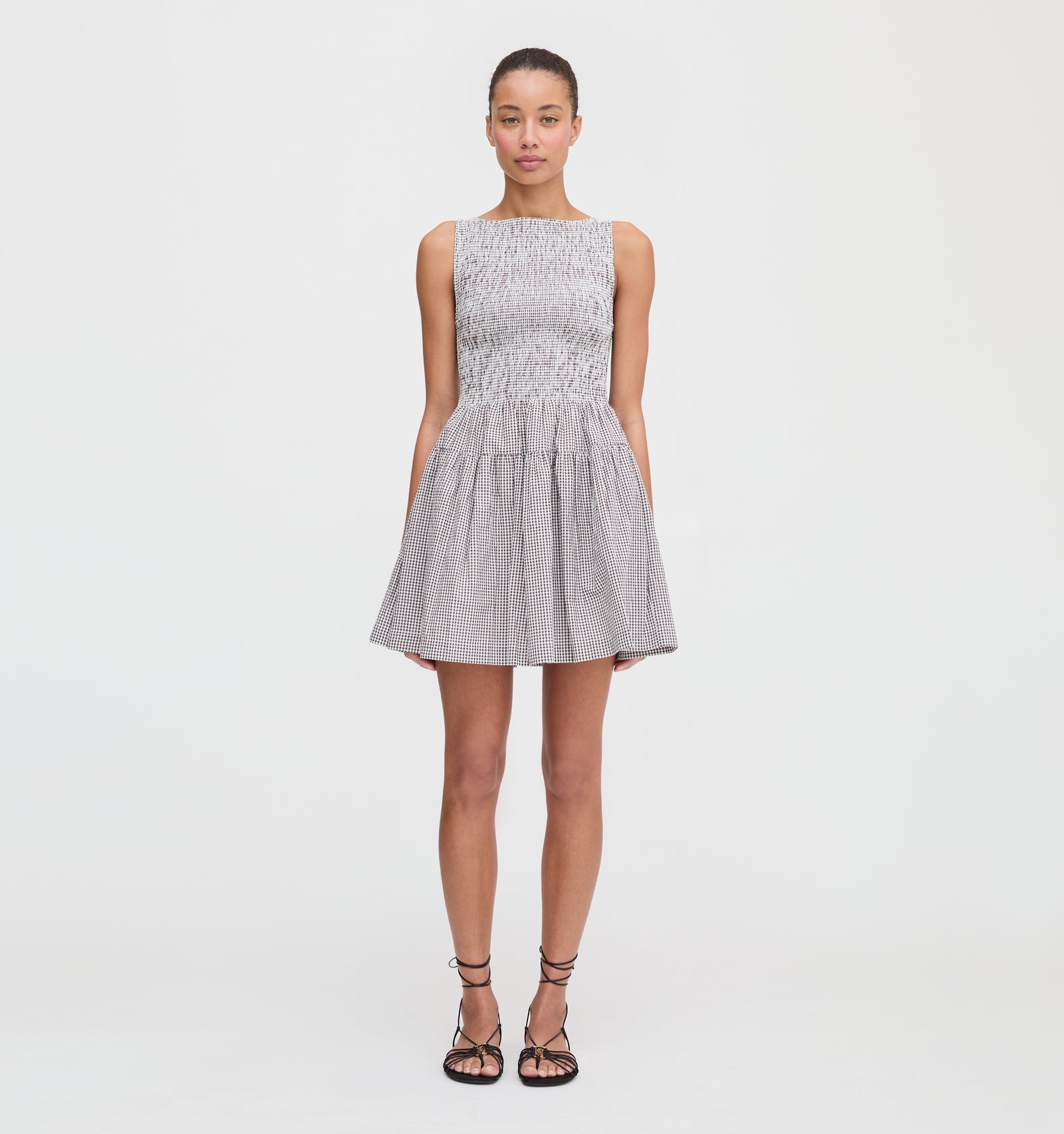 The Cosima Mini Nap Dress - Chocolate Gingham