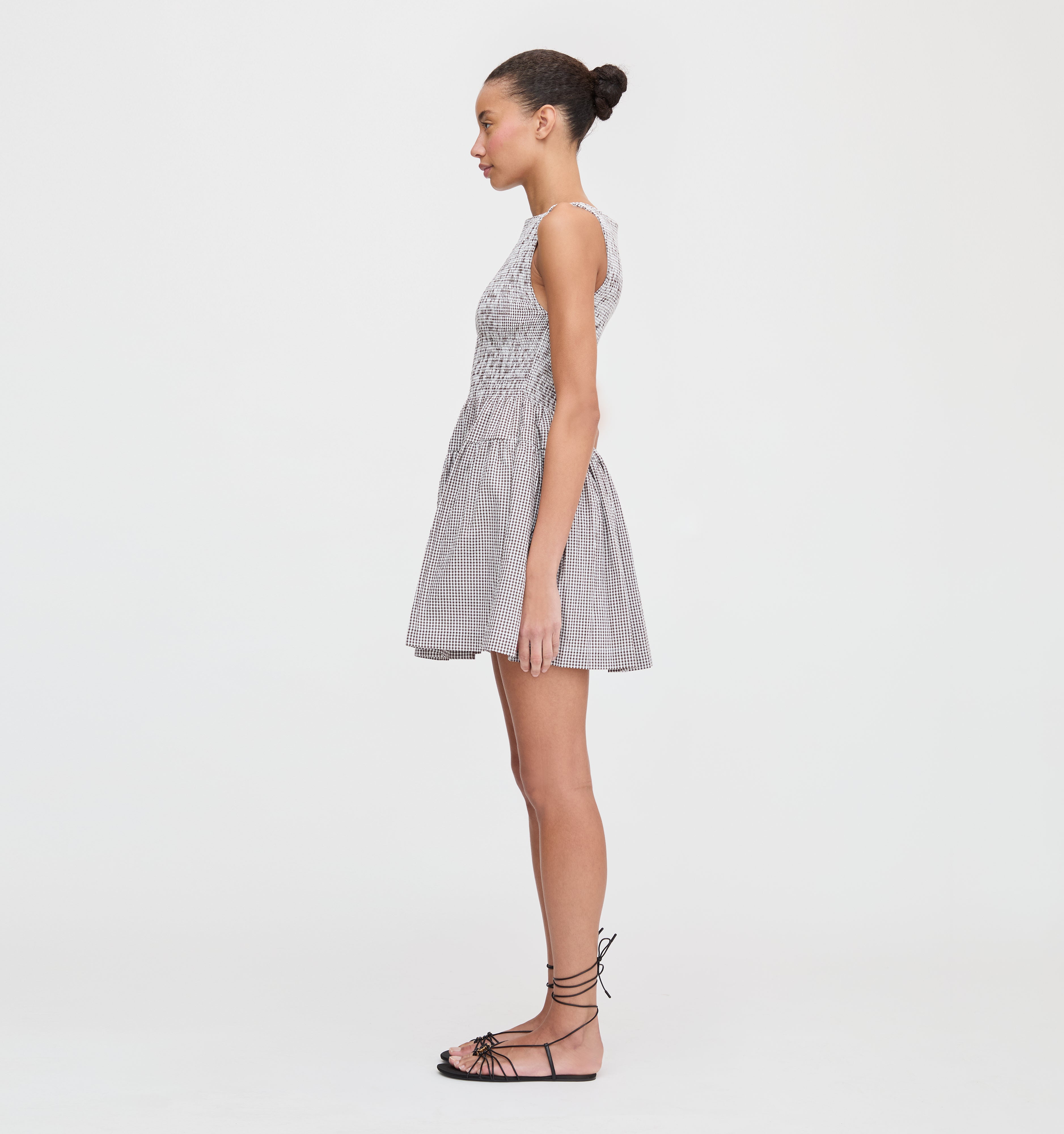 The Cosima Mini Nap Dress - Chocolate Gingham