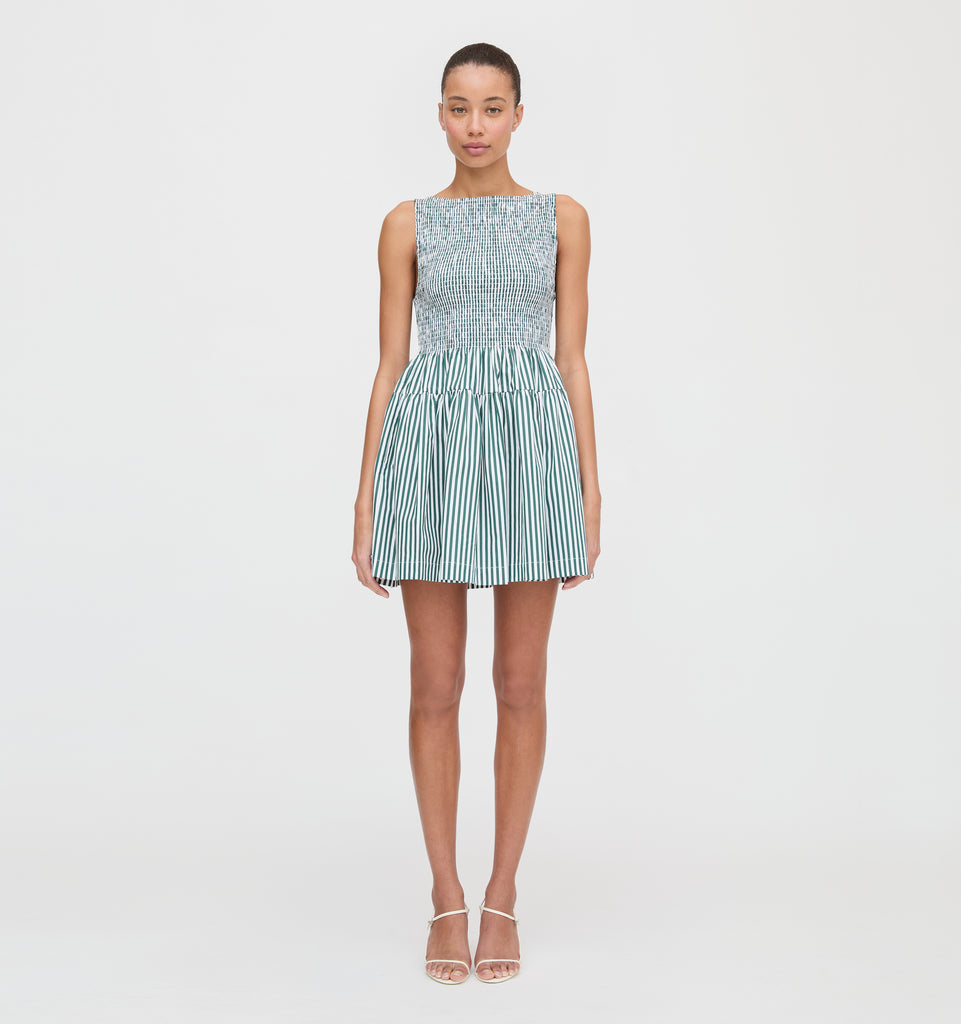 The Cosima Mini Nap Dress - Green Stripe – Hill House Home
