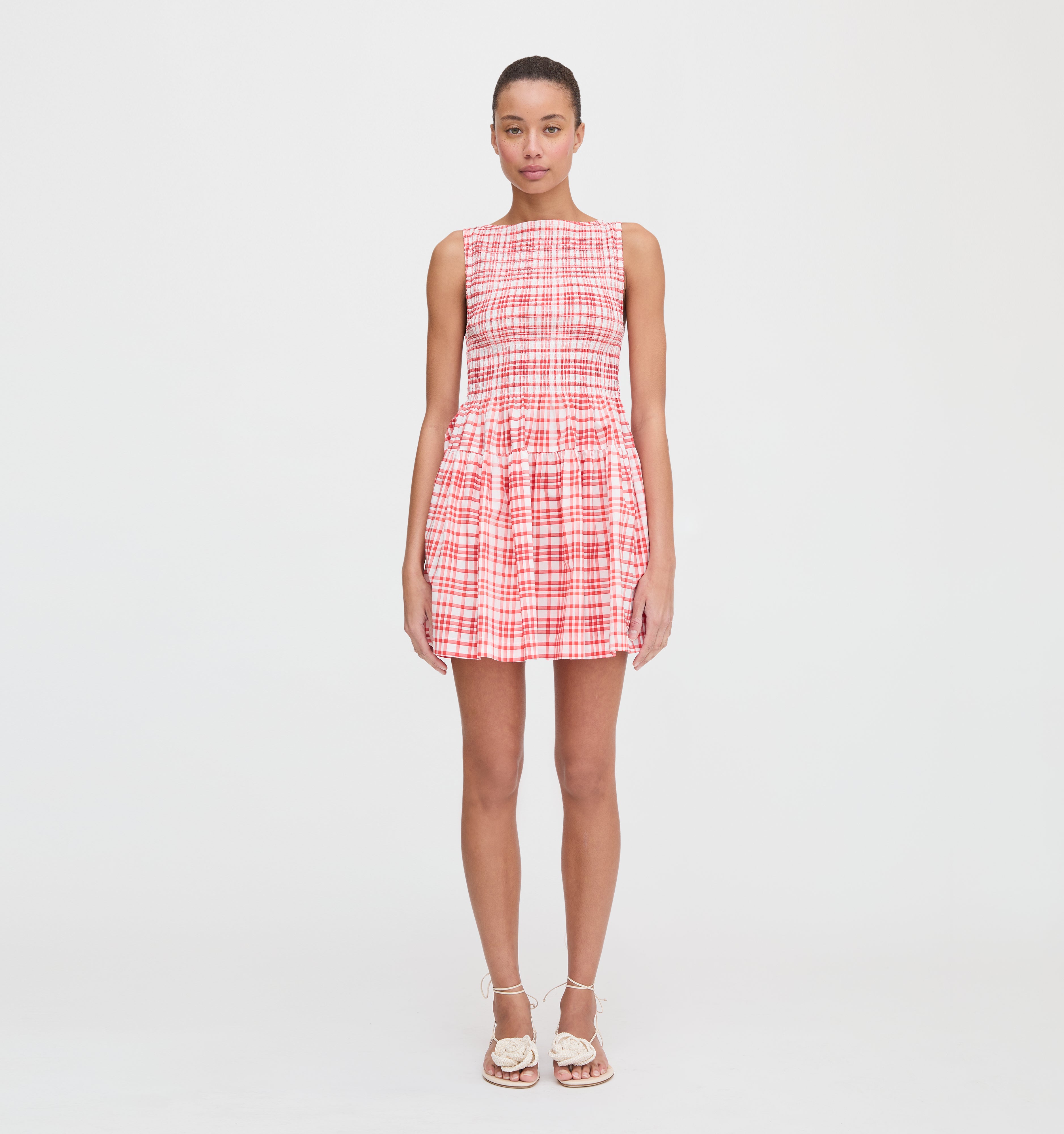 The Cosima Mini Nap Dress - Cherry Watercolor Gingham