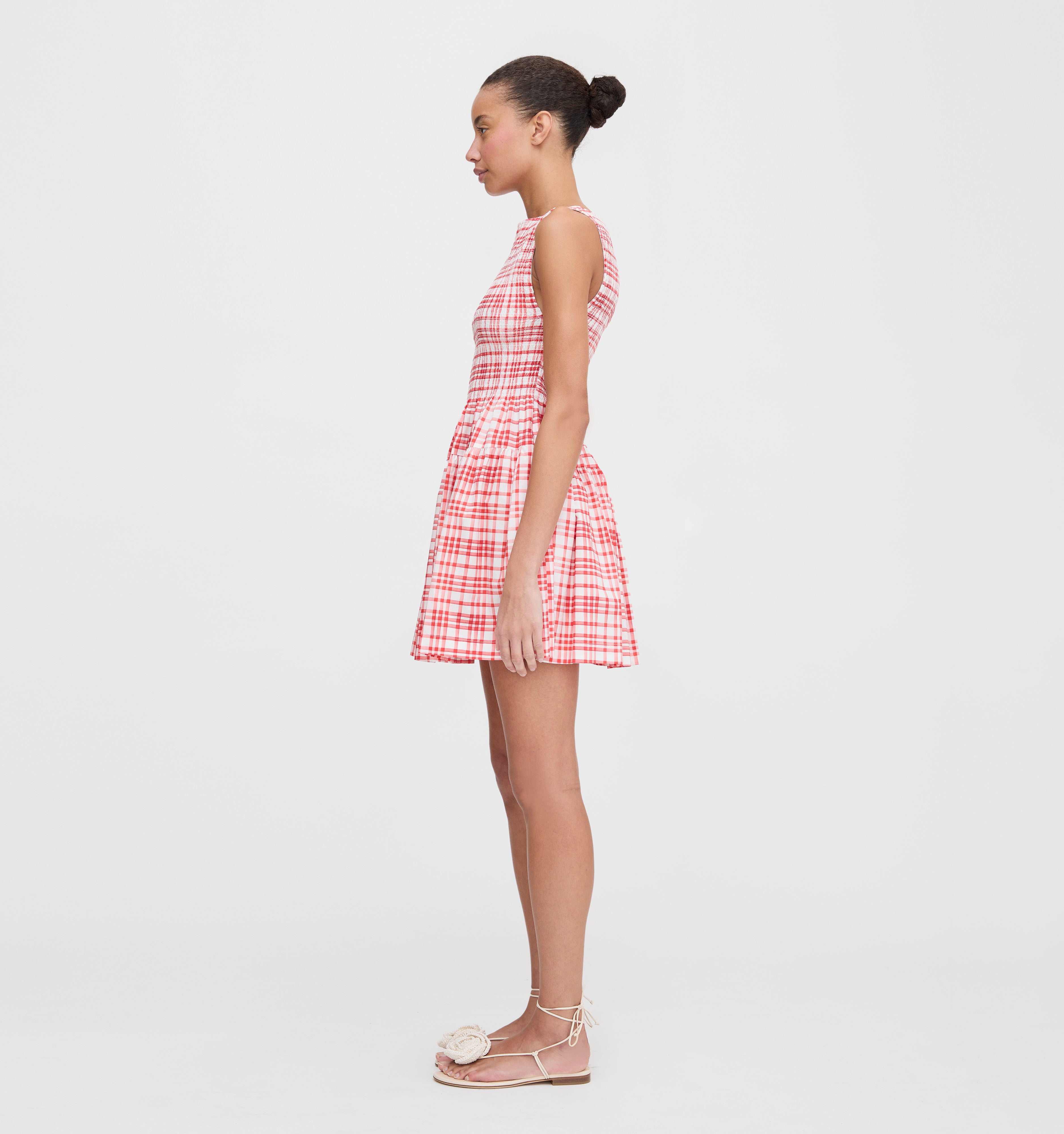 The Cosima Mini Nap Dress - Cherry Watercolor Gingham
